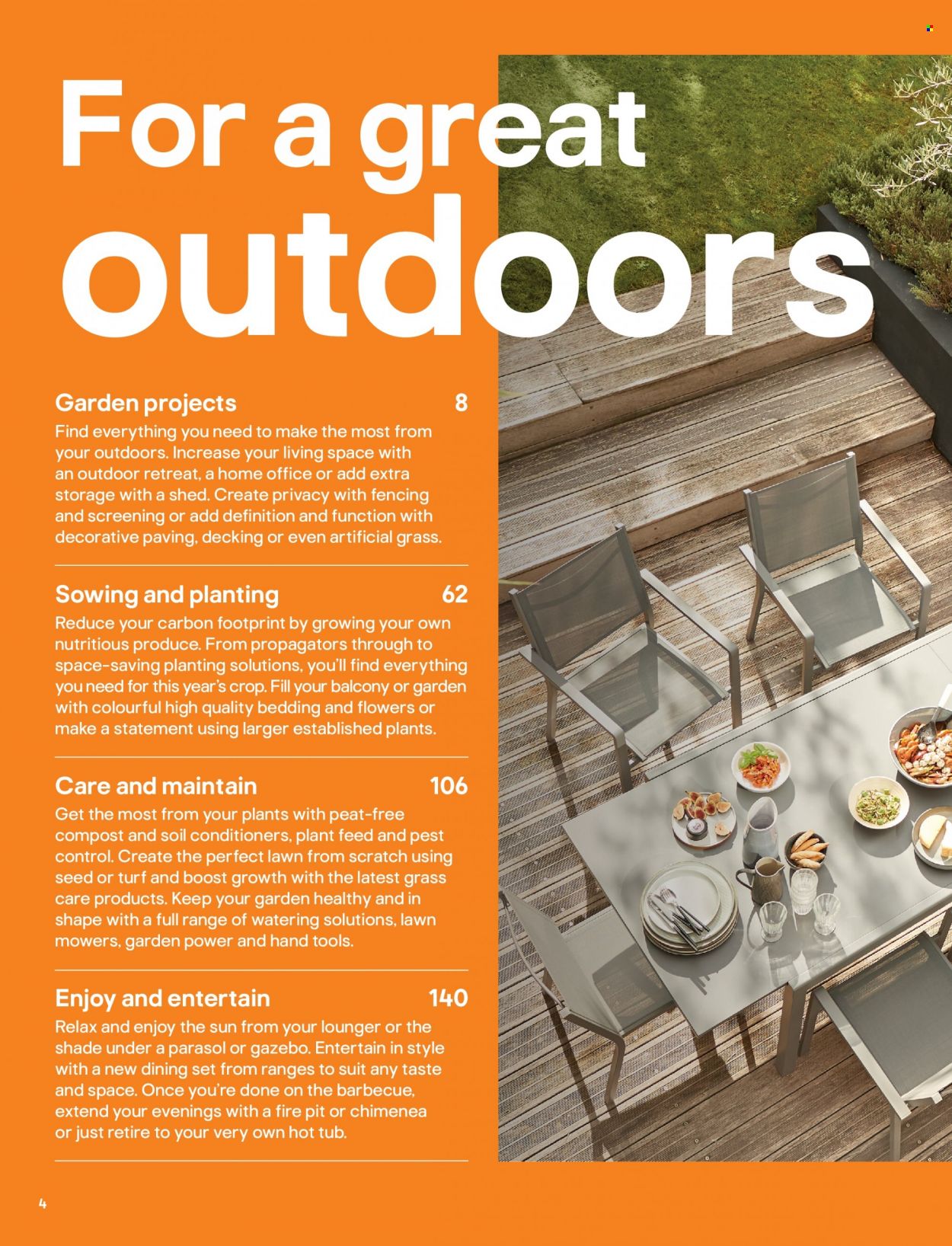 B&Q offer  - Sales products - dining set, bedding. Page 4.