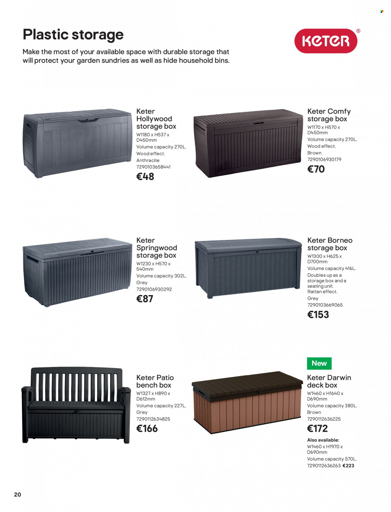 B&Q offer  - Sales products - storage box, bench. Page 20.