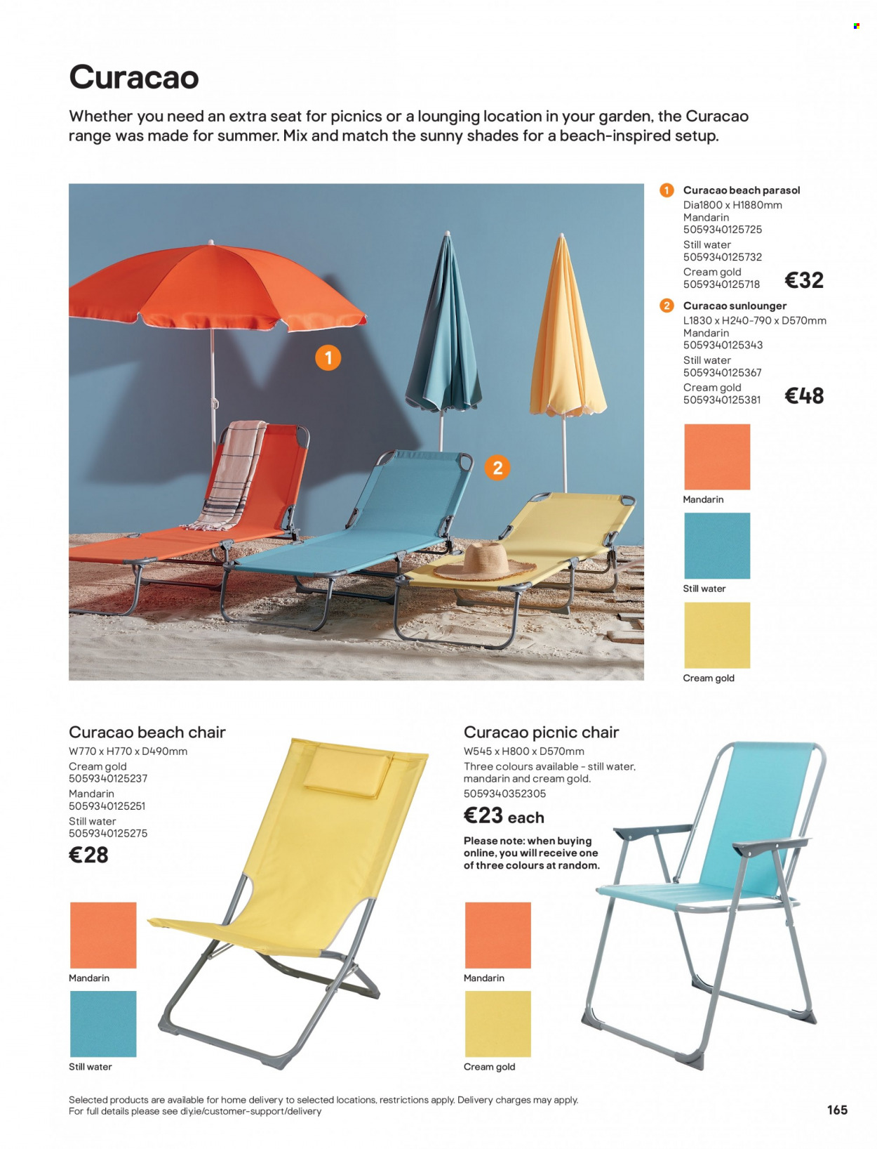 B&Q offer  - Sales products - chair, beach chair. Page 165.
