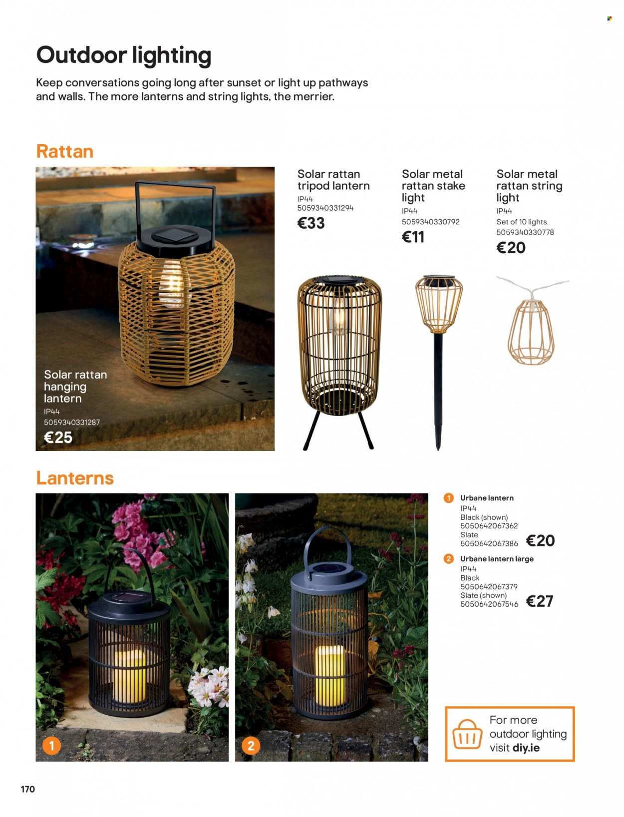 B&Q offer  - Sales products - lantern. Page 170.