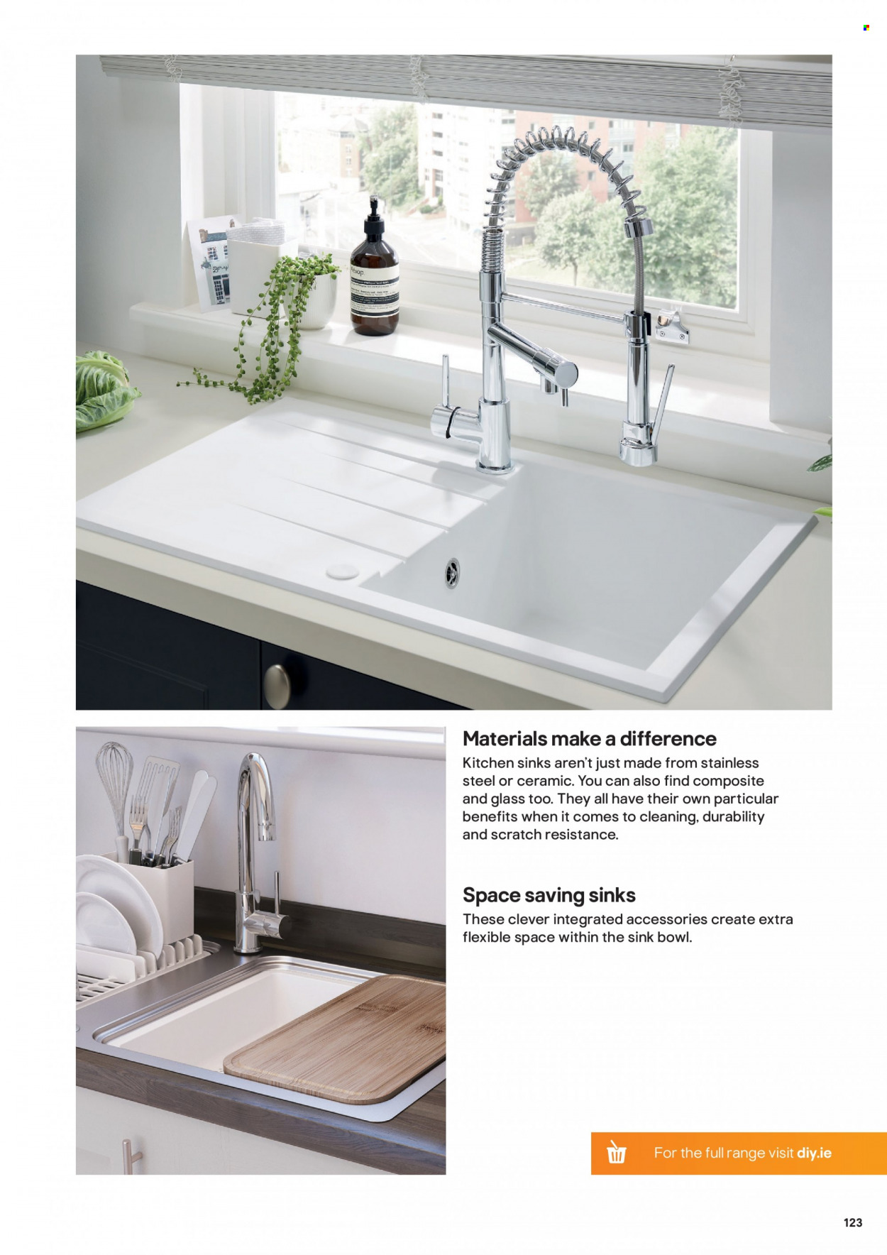 B&Q offer  - Sales products - sink. Page 123.
