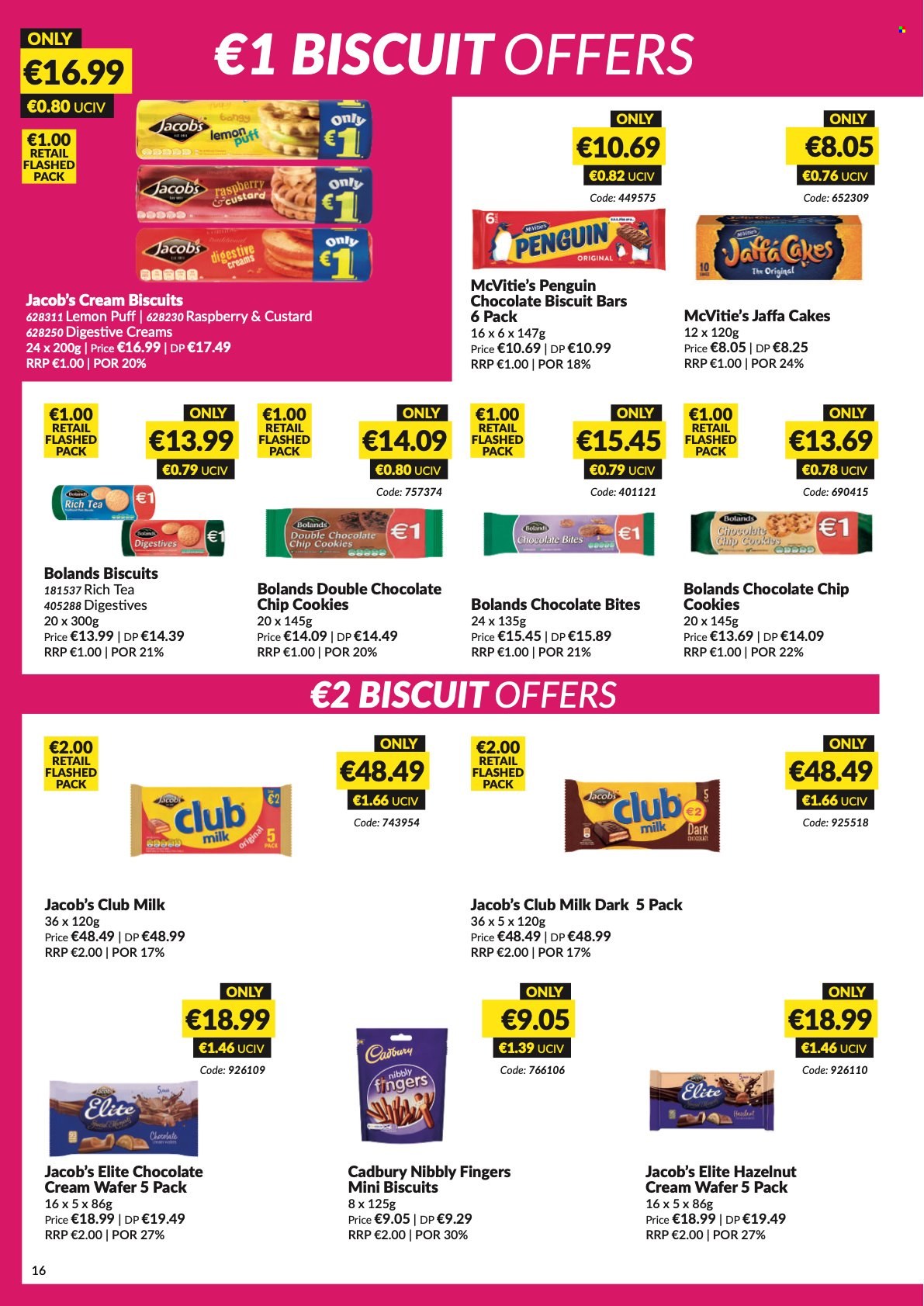 MUSGRAVE Market Place offer  - 8.5.2022 - 4.6.2022 - Sales products - cake, cookies, wafers, biscuit, club milk, Cadbury, Digestive, tea, Jacobs. Page 16.
