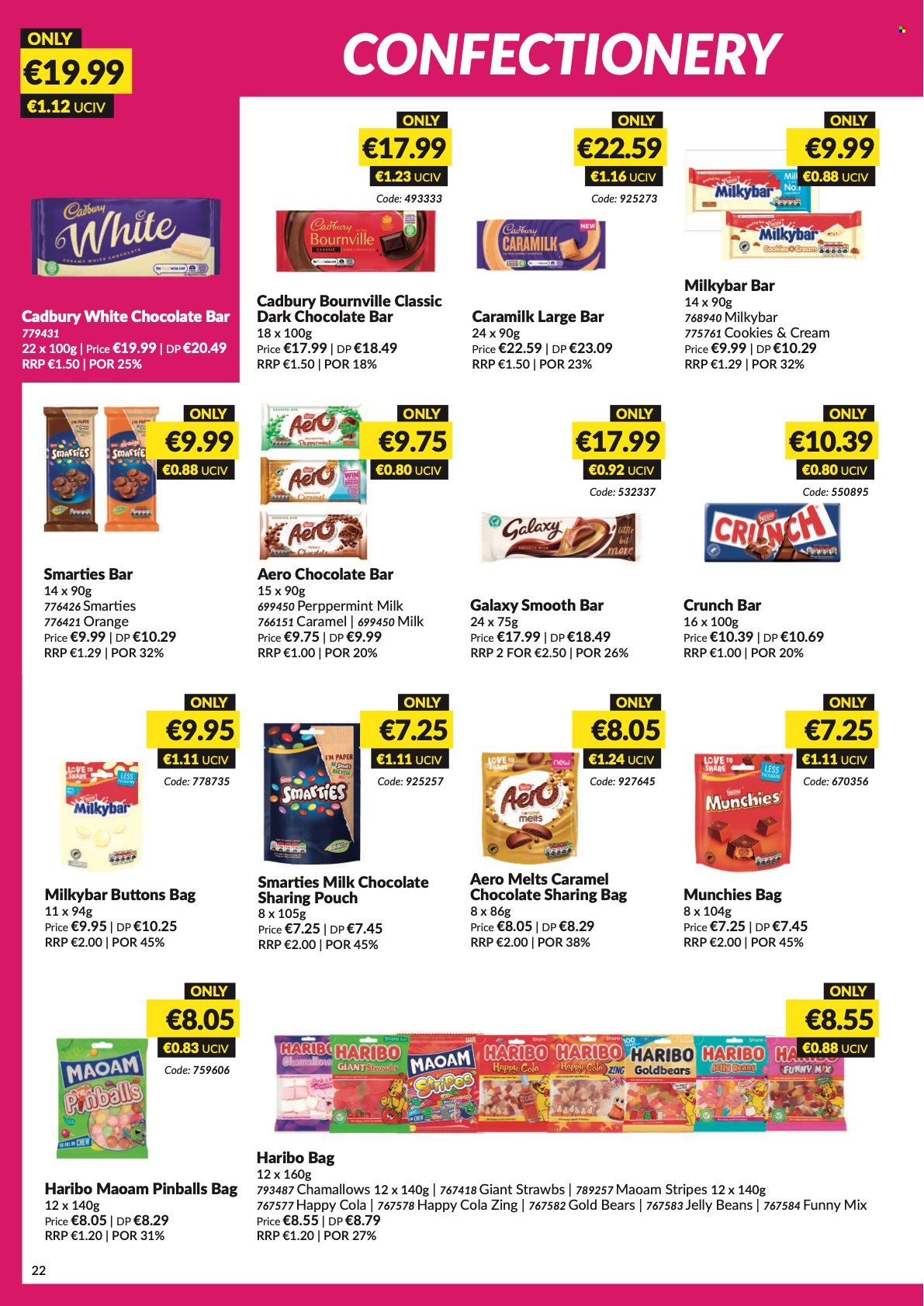 MUSGRAVE Market Place offer  - 8.5.2022 - 4.6.2022 - Sales products - orange, cookies, milk chocolate, white chocolate, Haribo, Smarties, dark chocolate, Cadbury, Milky bar, jelly beans, chocolate bar, caramel, paper. Page 23.
