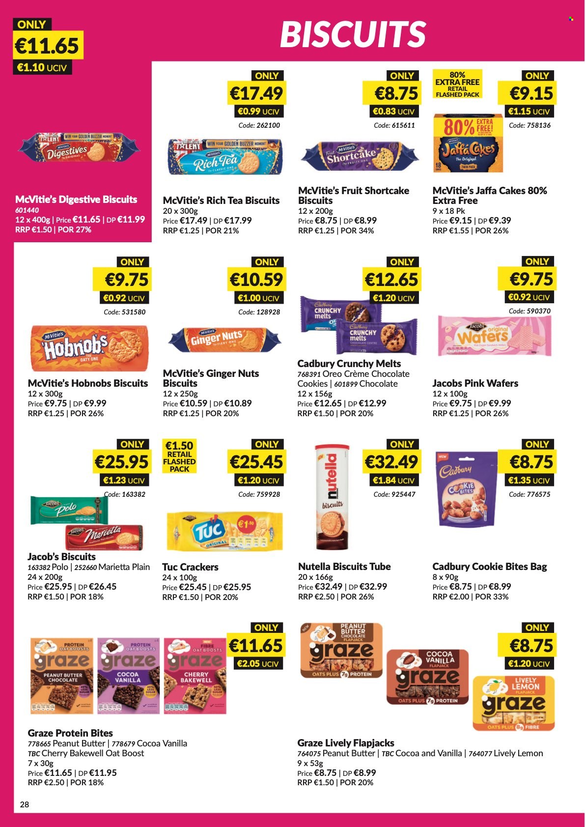 MUSGRAVE Market Place offer  - 8.5.2022 - 4.6.2022 - Sales products - cake, ginger, cherries, Oreo, cookies, wafers, Nutella, chocolate, chocolate cookies, crackers, biscuit, Cadbury, Digestive, oats, peanut butter, Graze, Boost, tea, Jacobs. Page 29.