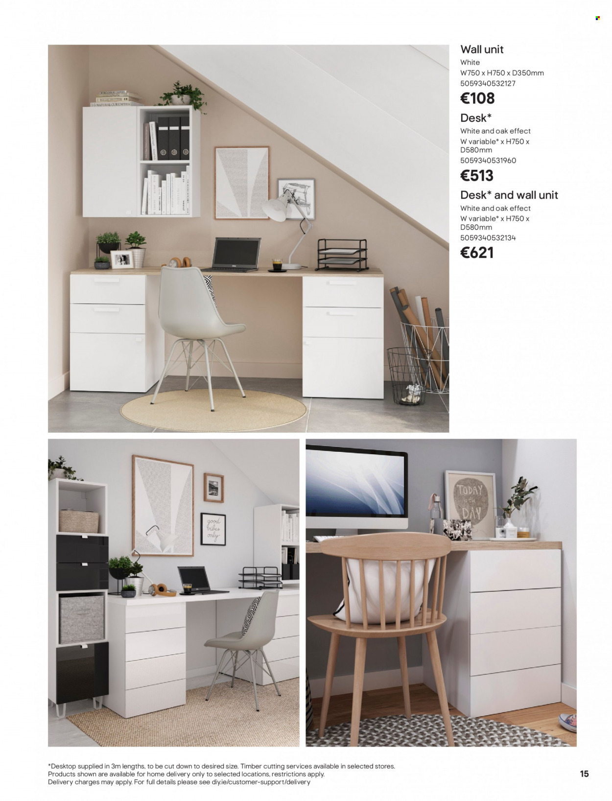 B&Q offer  - Sales products - wall unit, desk. Page 15.