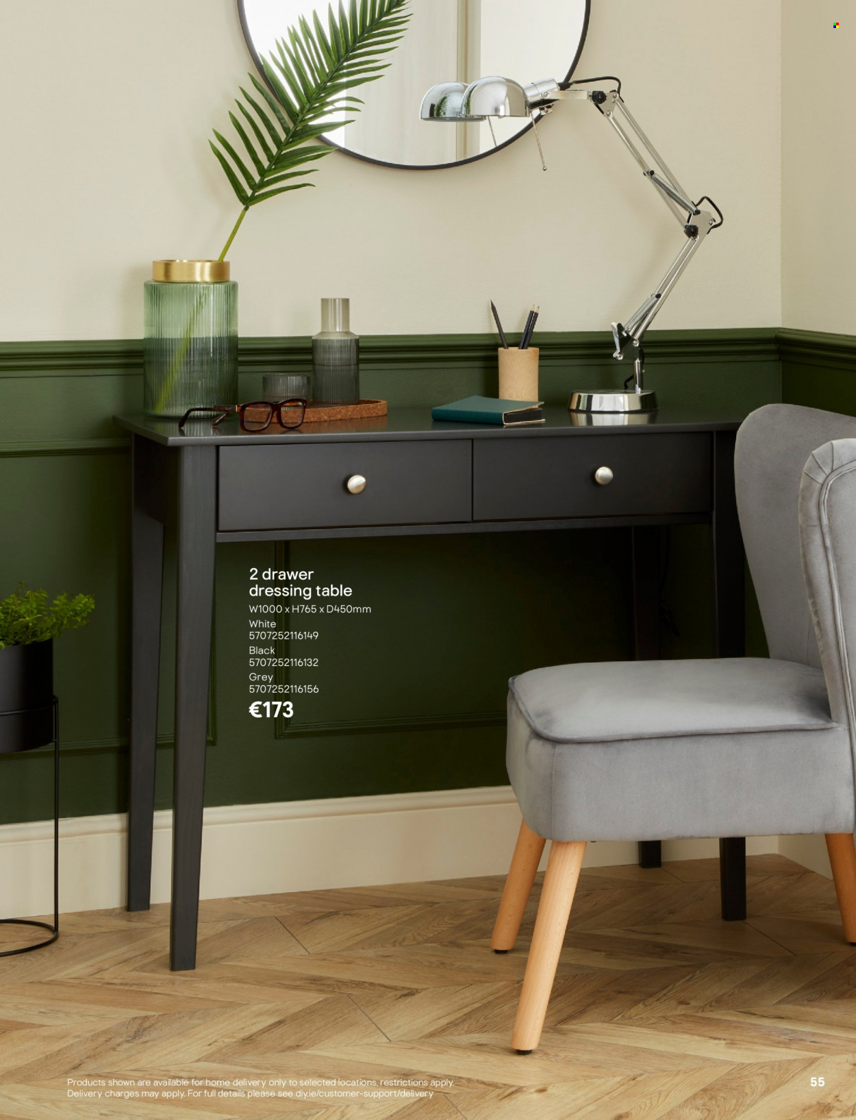 B&Q offer  - Sales products - table, dressing table. Page 55.