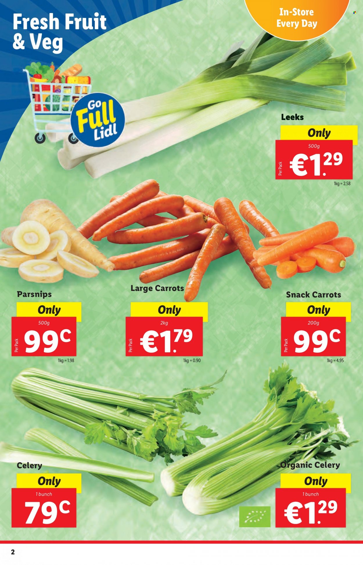 Lidl offer  - 29.09.2022 - 05.10.2022 - Sales products - carrots, celery, parsnips, snack. Page 2.