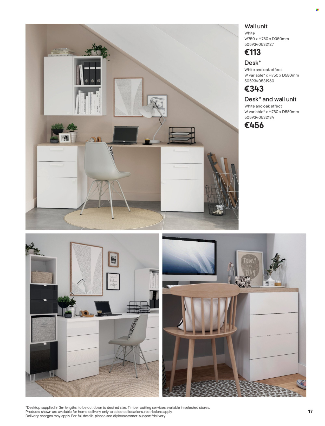 B&Q offer  - Sales products - wall unit, desk. Page 17.