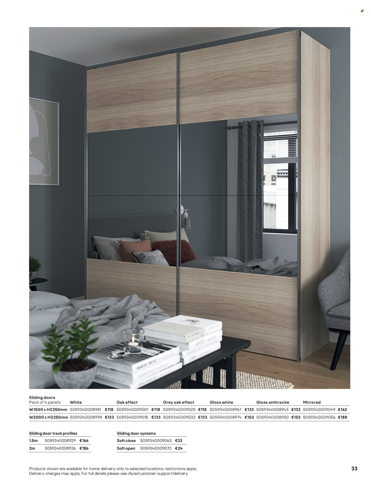 B&Q offer  - Sales products - sliding door. Page 33.