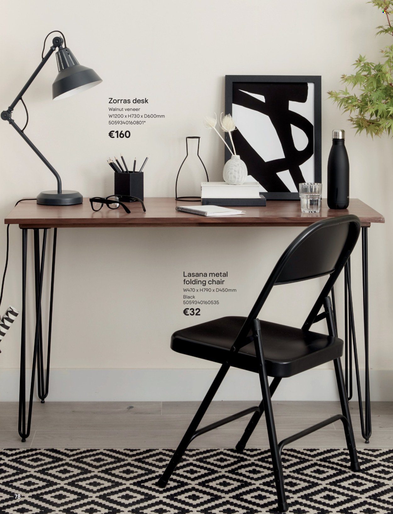 B&Q offer  - Sales products - chair, desk, folding chair. Page 78.