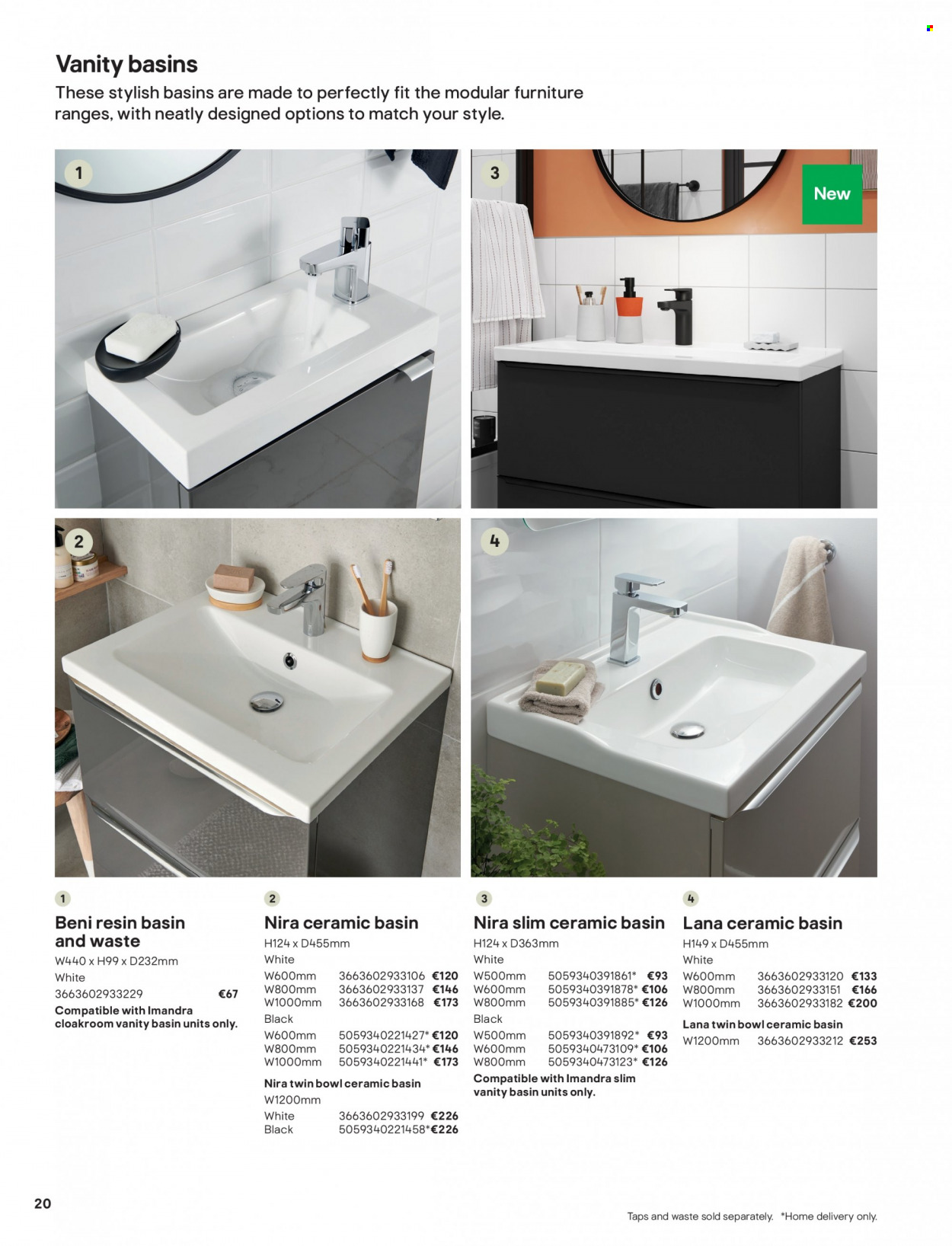 B&Q offer  - Sales products - vanity. Page 20.