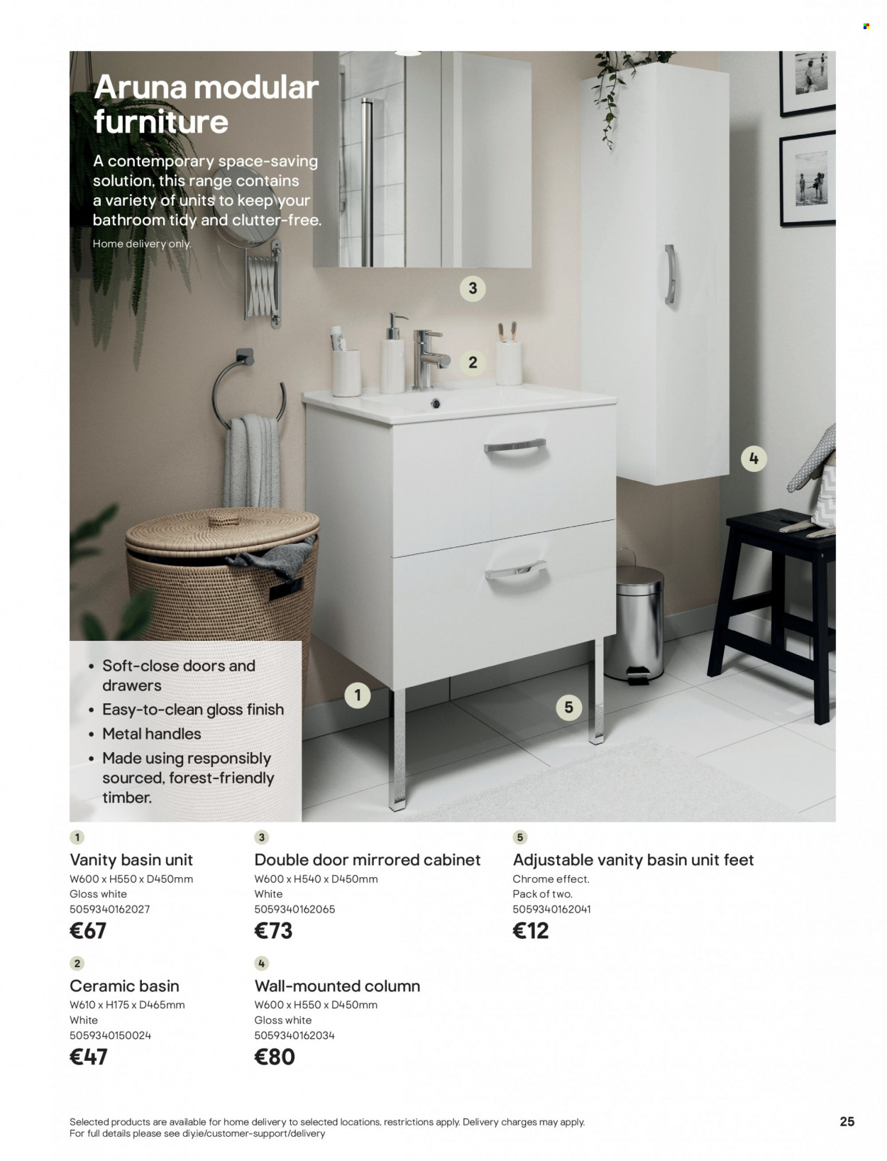 B&Q offer  - Sales products - cabinet, vanity. Page 25.
