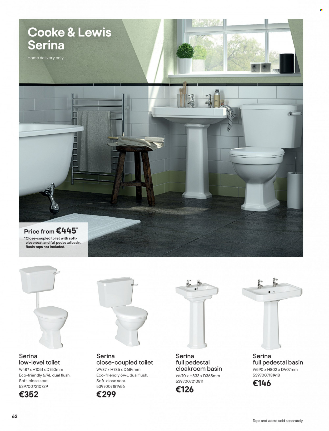 B&Q offer  - Sales products - toilet. Page 62.