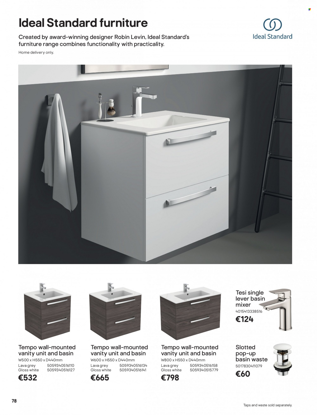 B&Q offer  - Sales products - vanity, basin mixer. Page 78.
