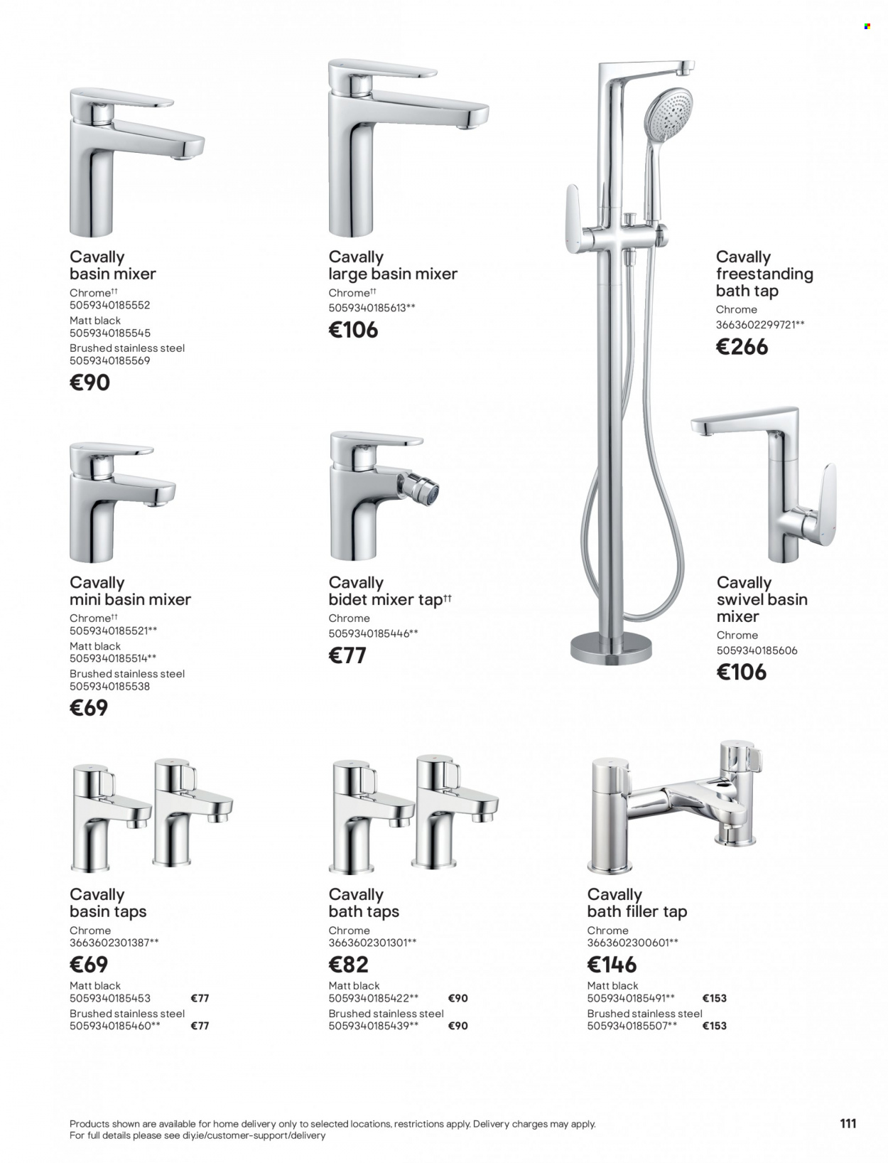 B&Q offer  - Sales products - mixer tap, basin mixer. Page 111.
