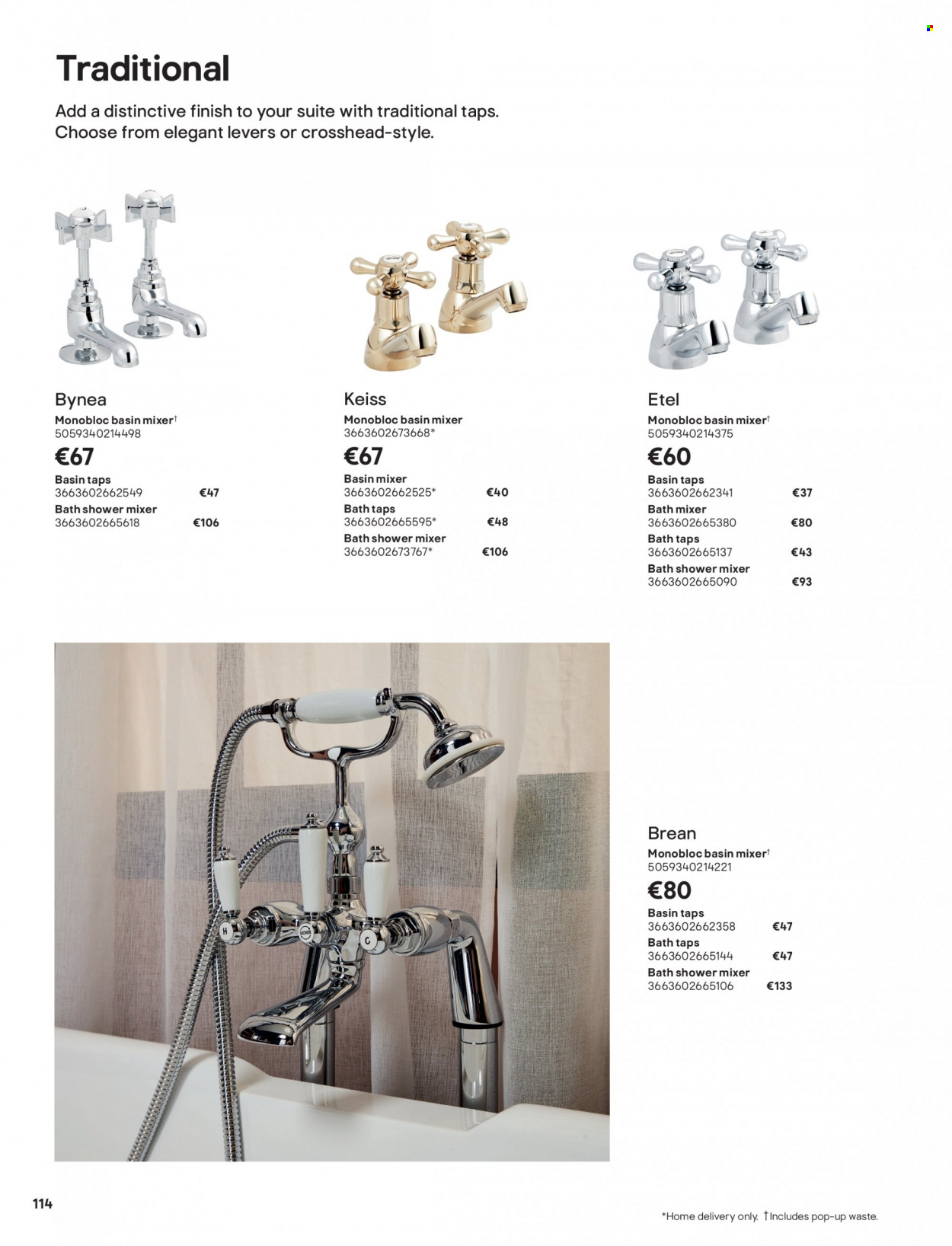 B&Q offer  - Sales products - bath mixer, shower mixer, basin mixer. Page 114.