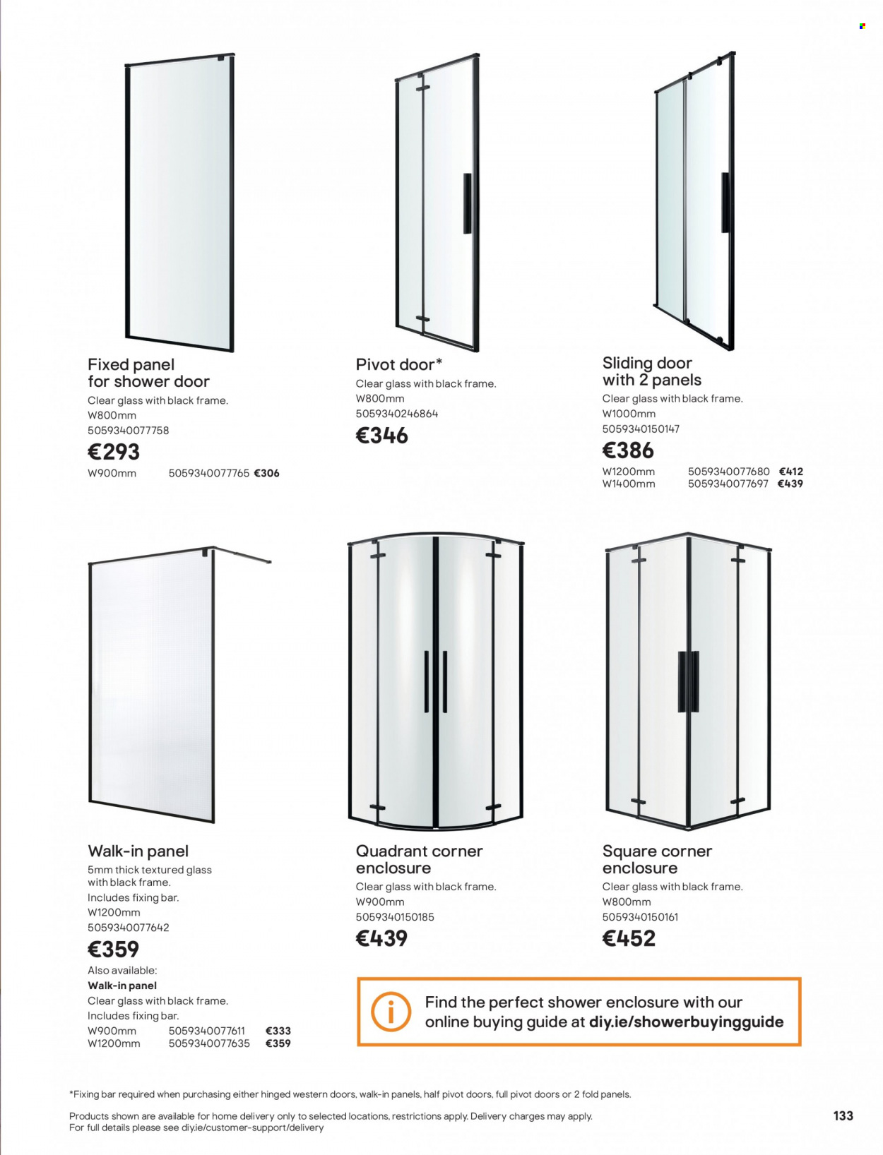 B&Q offer  - Sales products - sliding door. Page 133.