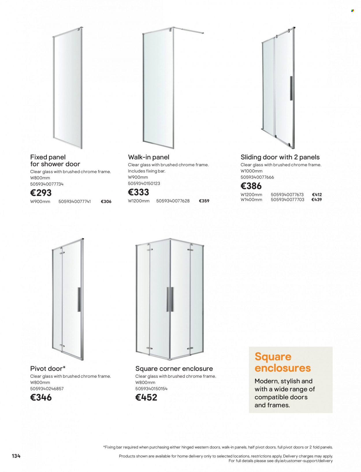 B&Q offer  - Sales products - sliding door. Page 134.