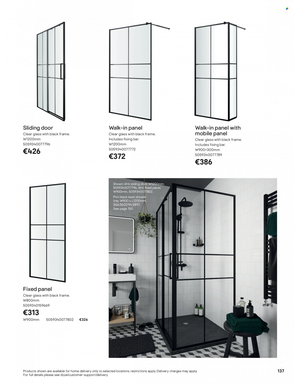 B&Q offer  - Sales products - sliding door. Page 137.