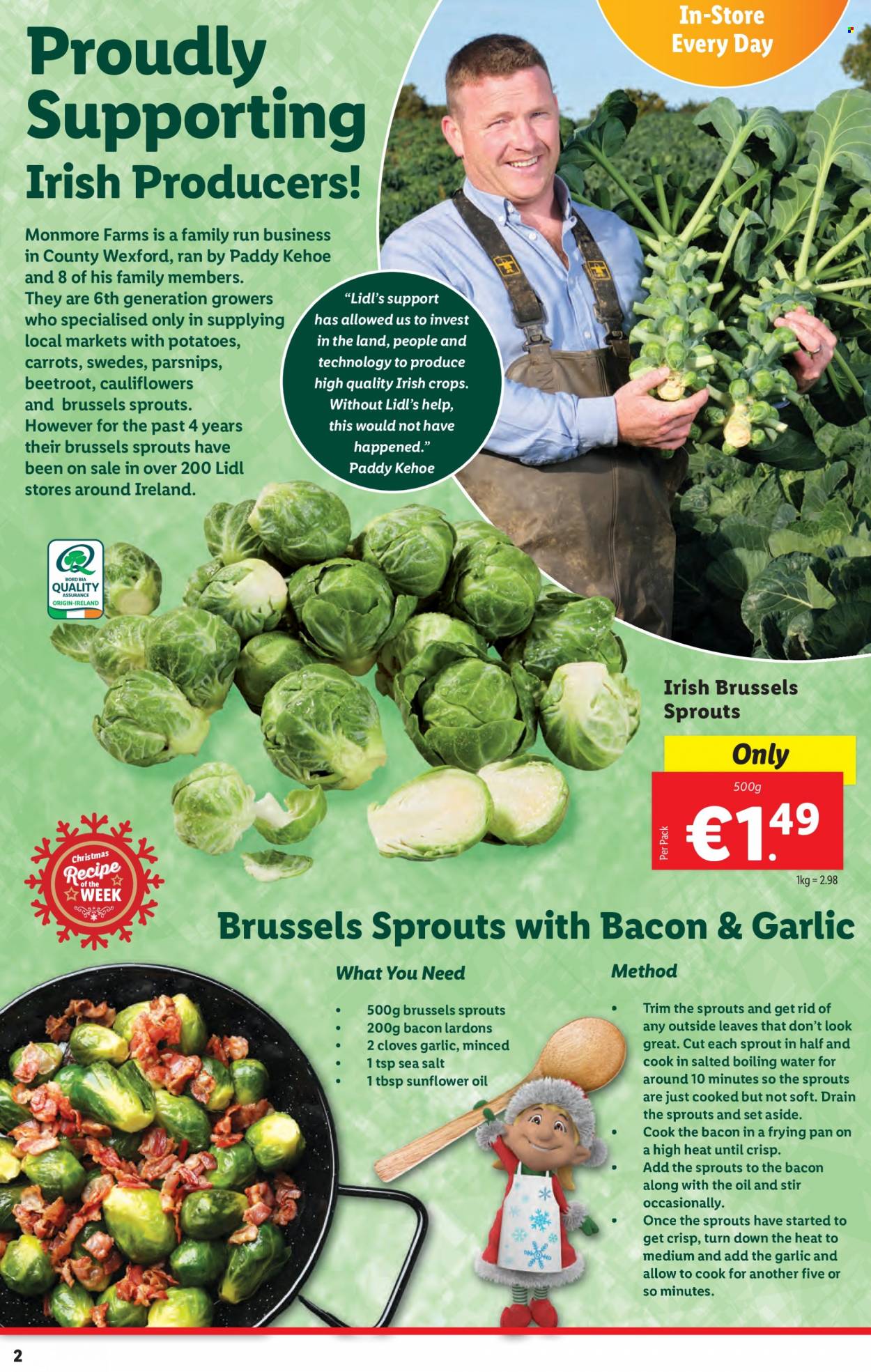 Lidl offer  - 24.11.2022 - 30.11.2022 - Sales products - parsnips, brussels sprout, beetroot, cloves, sunflower oil, pan. Page 2.