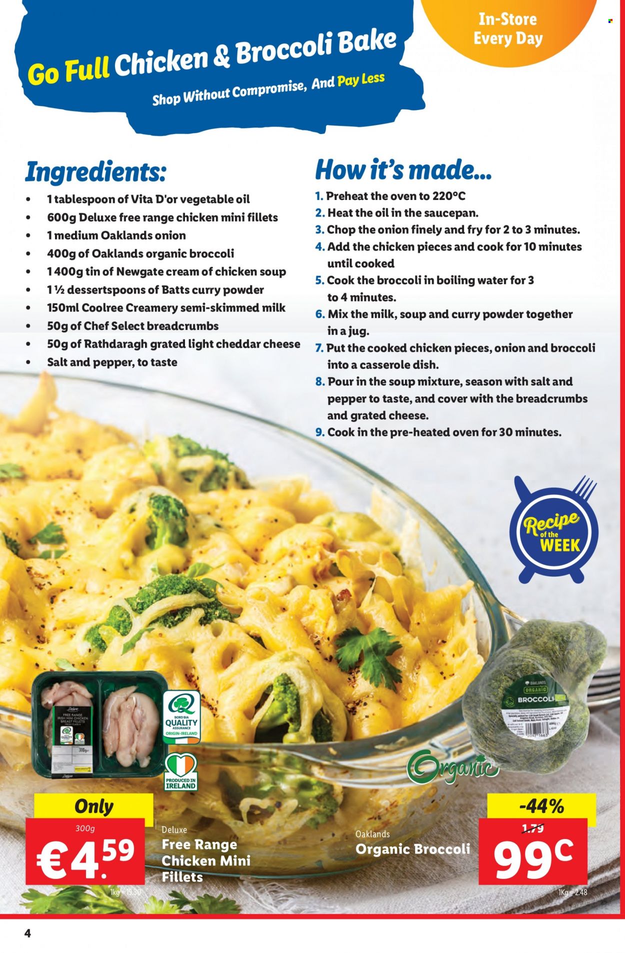 Lidl offer  - 26.01.2023 - 01.02.2023 - Sales products - chicken soup, soup, cheddar, cheese, grated cheese, milk, pepper, curry powder, casserole, saucepan. Page 4.