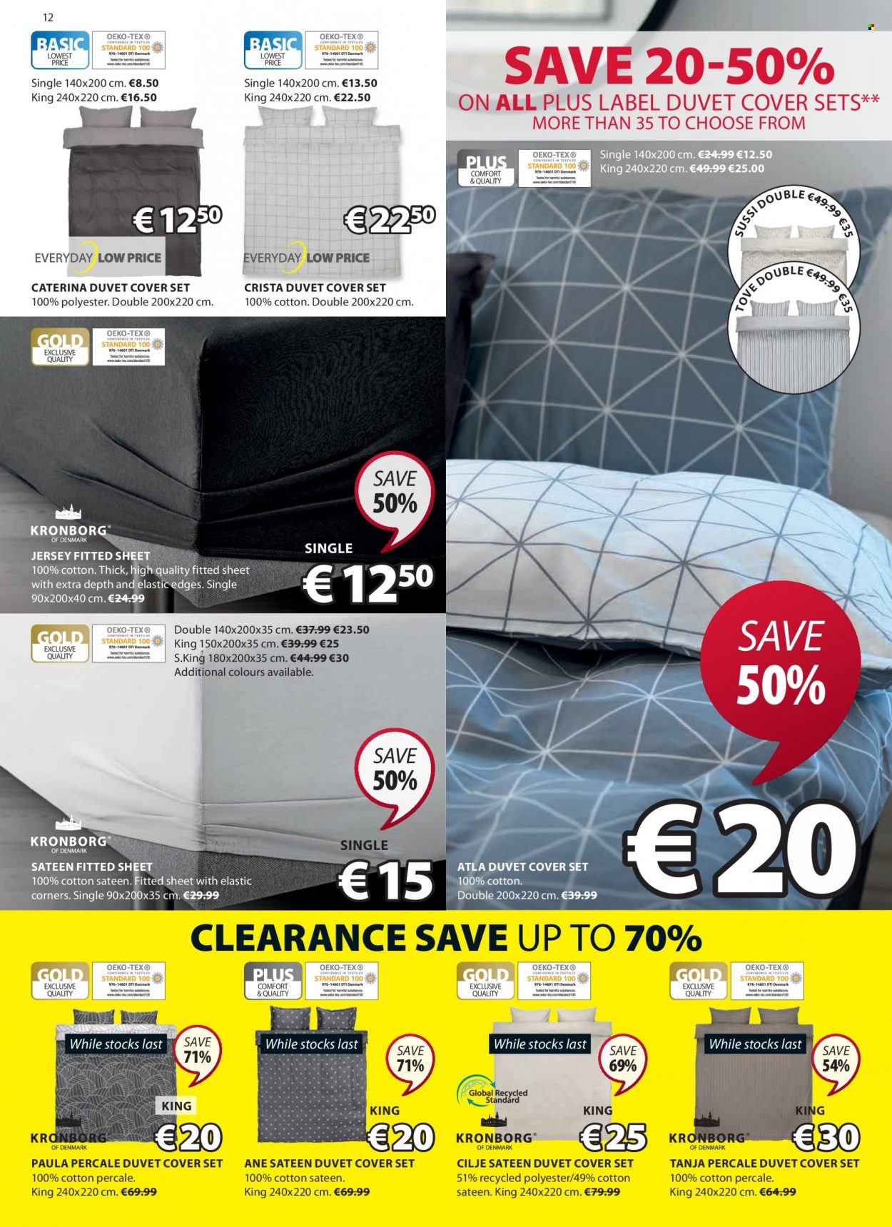 JYSK offer  - 19.01.2023 - 01.02.2023 - Sales products - duvet, quilt cover set. Page 12.