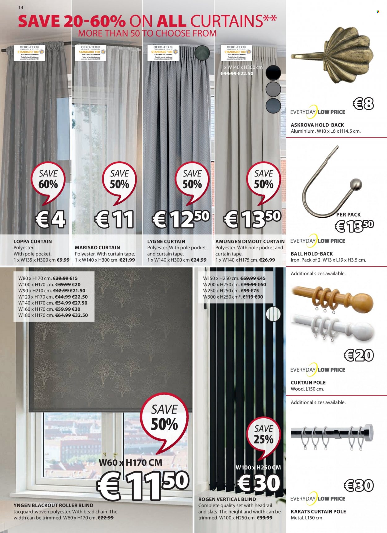 JYSK offer  - 19.01.2023 - 01.02.2023 - Sales products - curtains, BLACKOUT. Page 14.