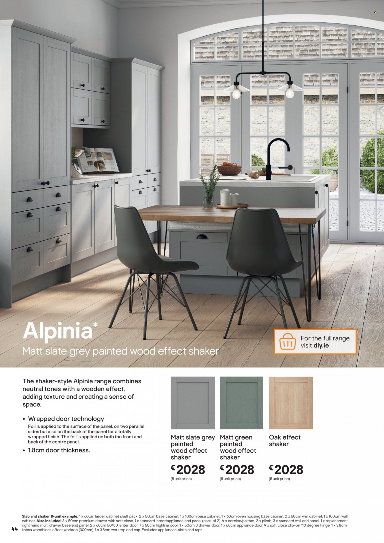 B&Q offer  - Sales products - cabinet, wall cabinet, drawer base. Page 44.
