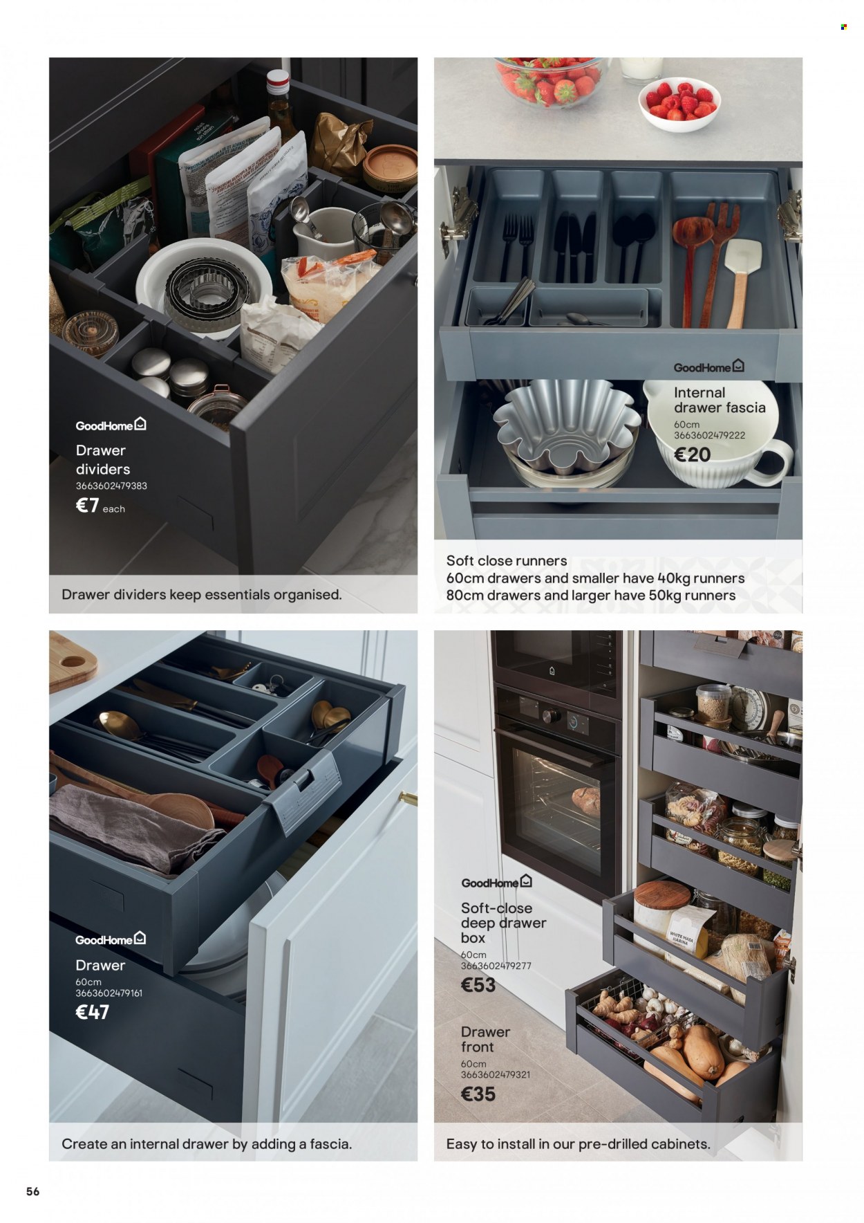 B&Q offer  - Sales products - drawer fronts. Page 56.
