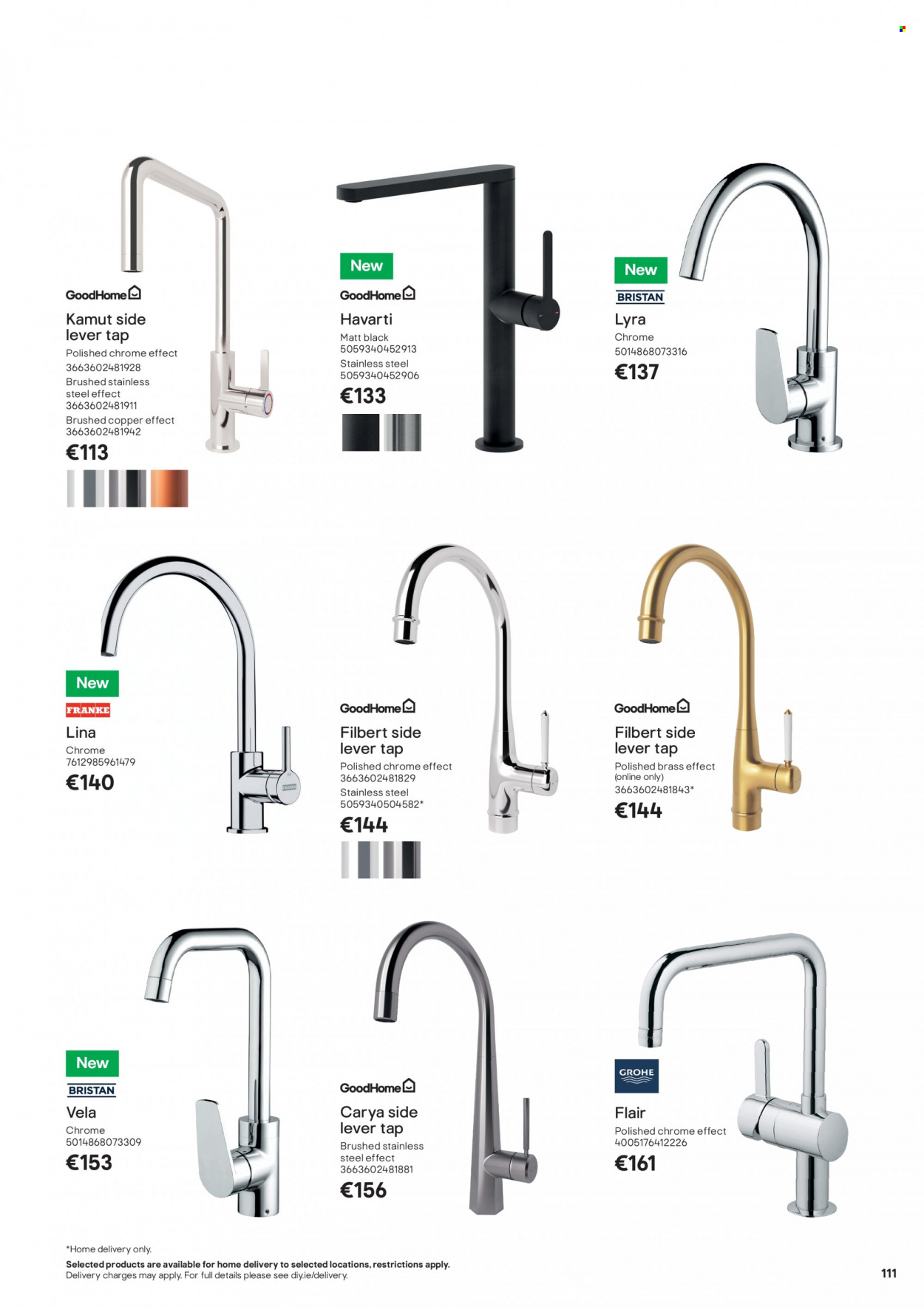 B&Q offer  - Sales products - Grohe. Page 111.