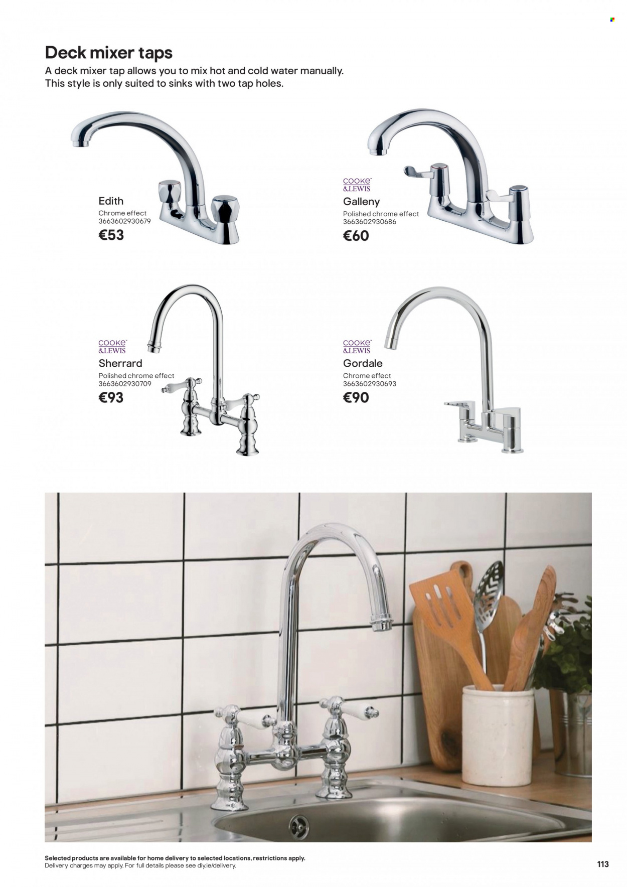 B&Q offer  - Sales products - mixer tap. Page 113.