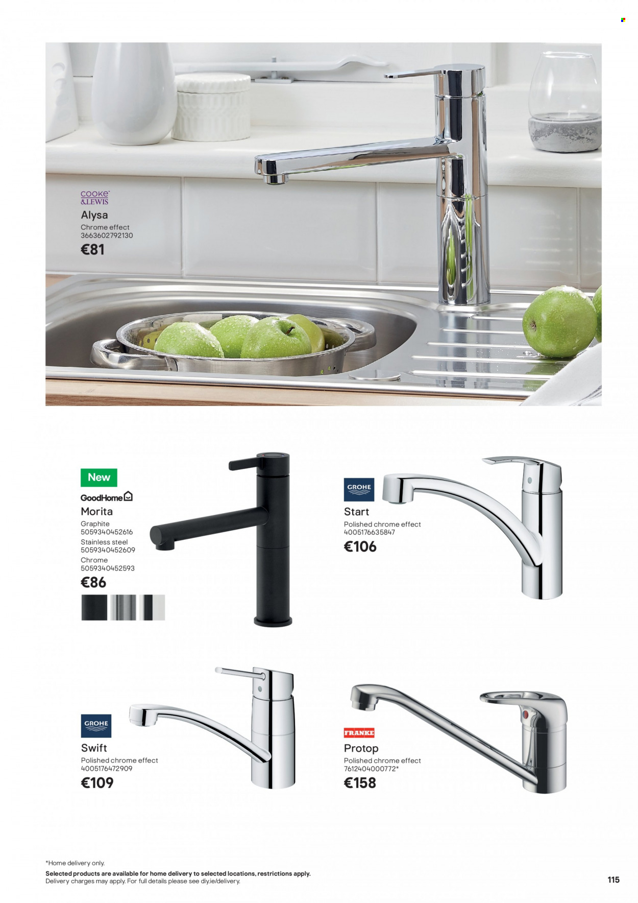 B&Q offer  - Sales products - Grohe. Page 115.