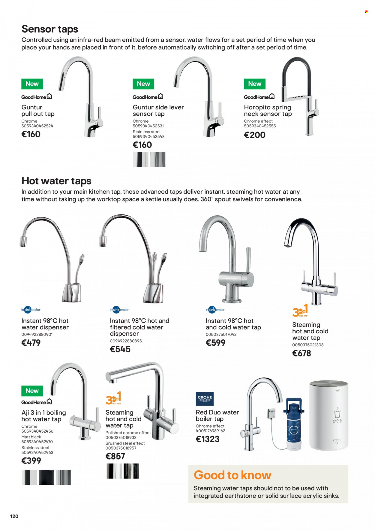 B&Q offer  - Sales products - kitchen tap, dispenser. Page 120.