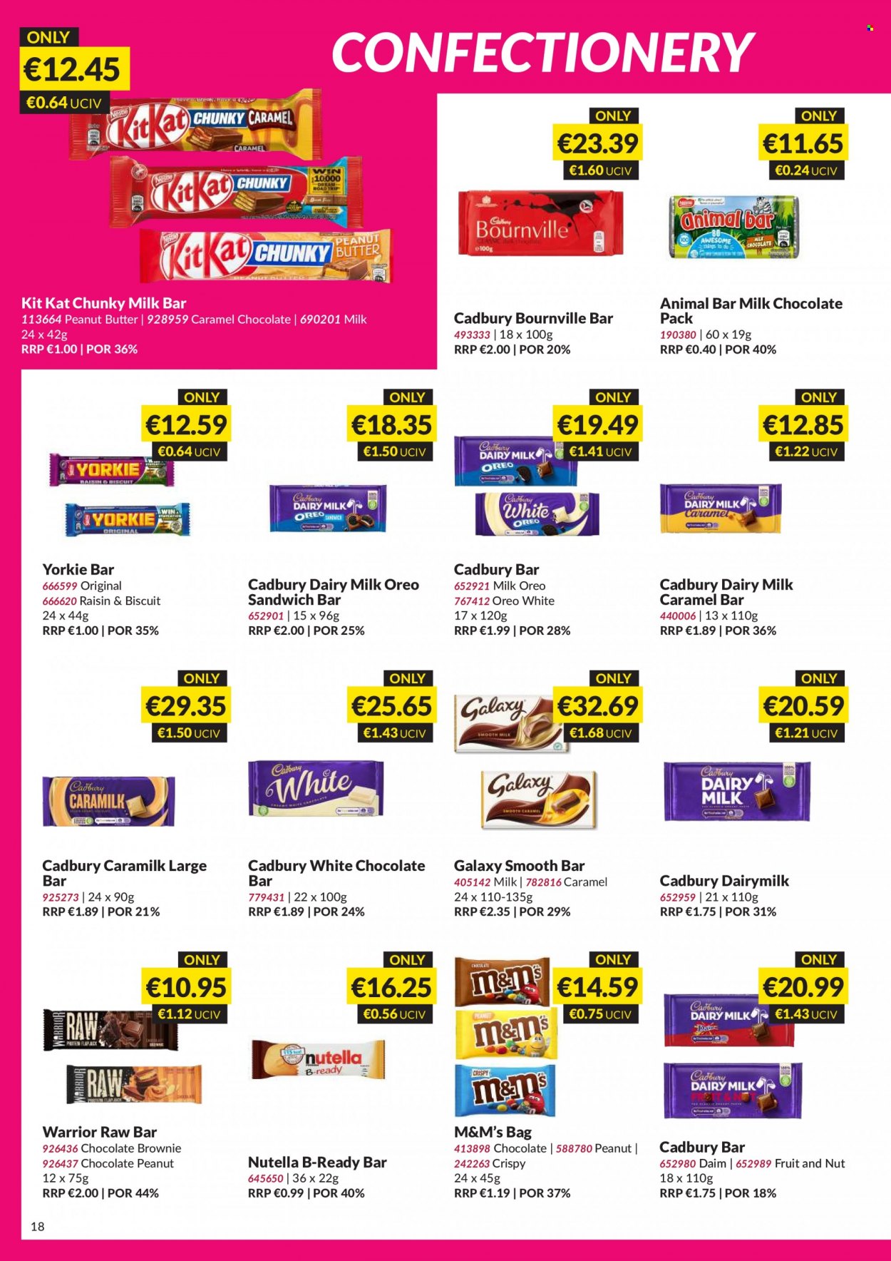 MUSGRAVE Market Place offer  - 22.01.2023 - 11.02.2023 - Sales products - brownies, sandwich, Oreo, milk chocolate, white chocolate, Nutella, M&M's, KitKat, biscuit, Cadbury, milky bar, Dairy Milk, chocolate bar, caramel, peanut butter. Page 18.