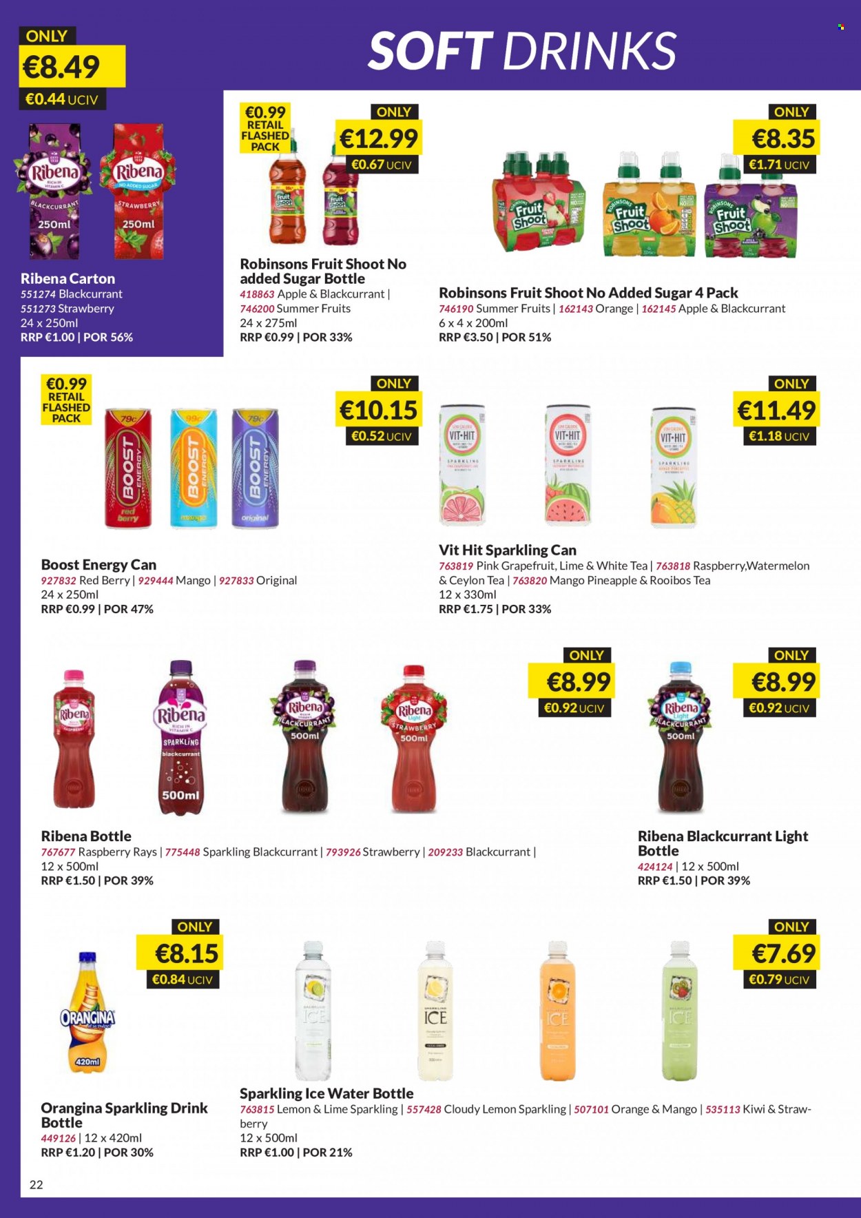 MUSGRAVE Market Place offer  - 22.01.2023 - 11.02.2023 - Sales products - grapefruits, kiwi, watermelon, orange, soft drink, Boost, tea, rooibos tea, drink bottle, straw. Page 22.