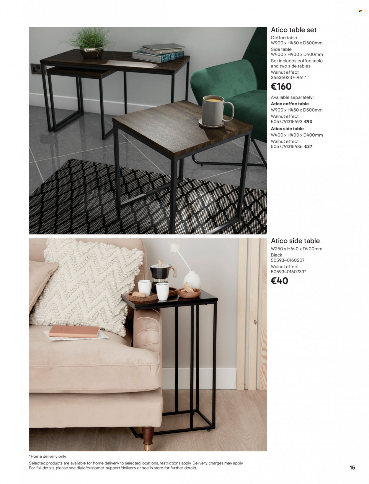 thumbnail - B&Q offer  - Sales products - table, table set, coffee table, sidetable. Page 15.