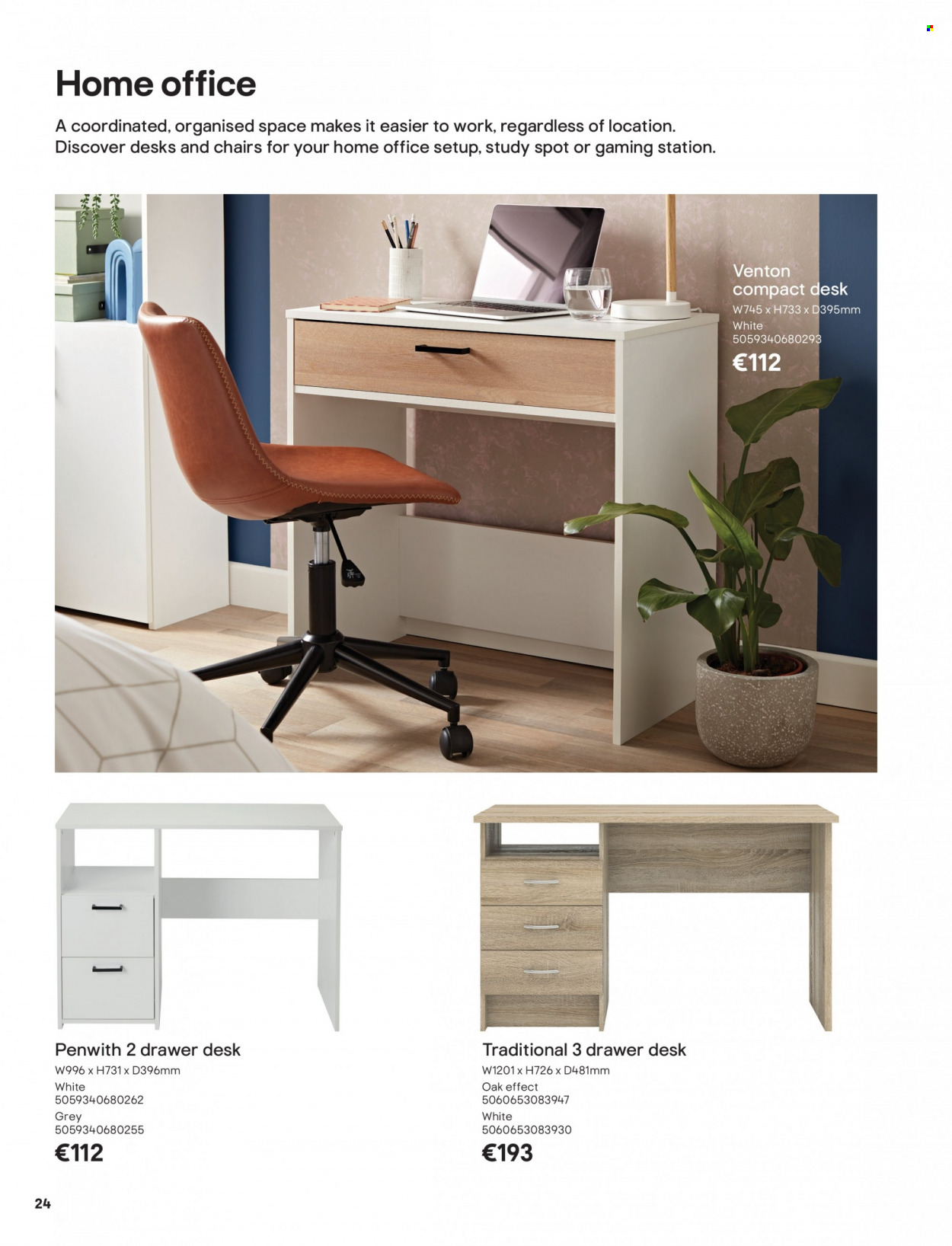 thumbnail - B&Q offer  - Sales products - chair, desk. Page 24.