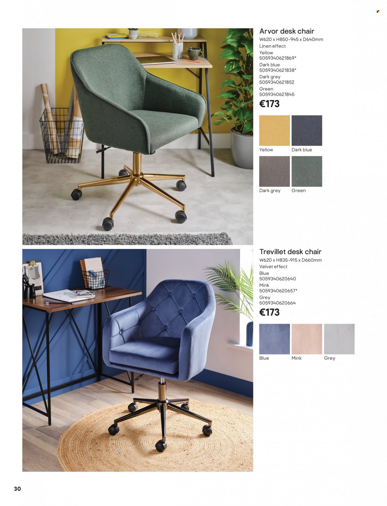 thumbnail - B&Q offer  - Sales products - chair, desk, linens. Page 30.