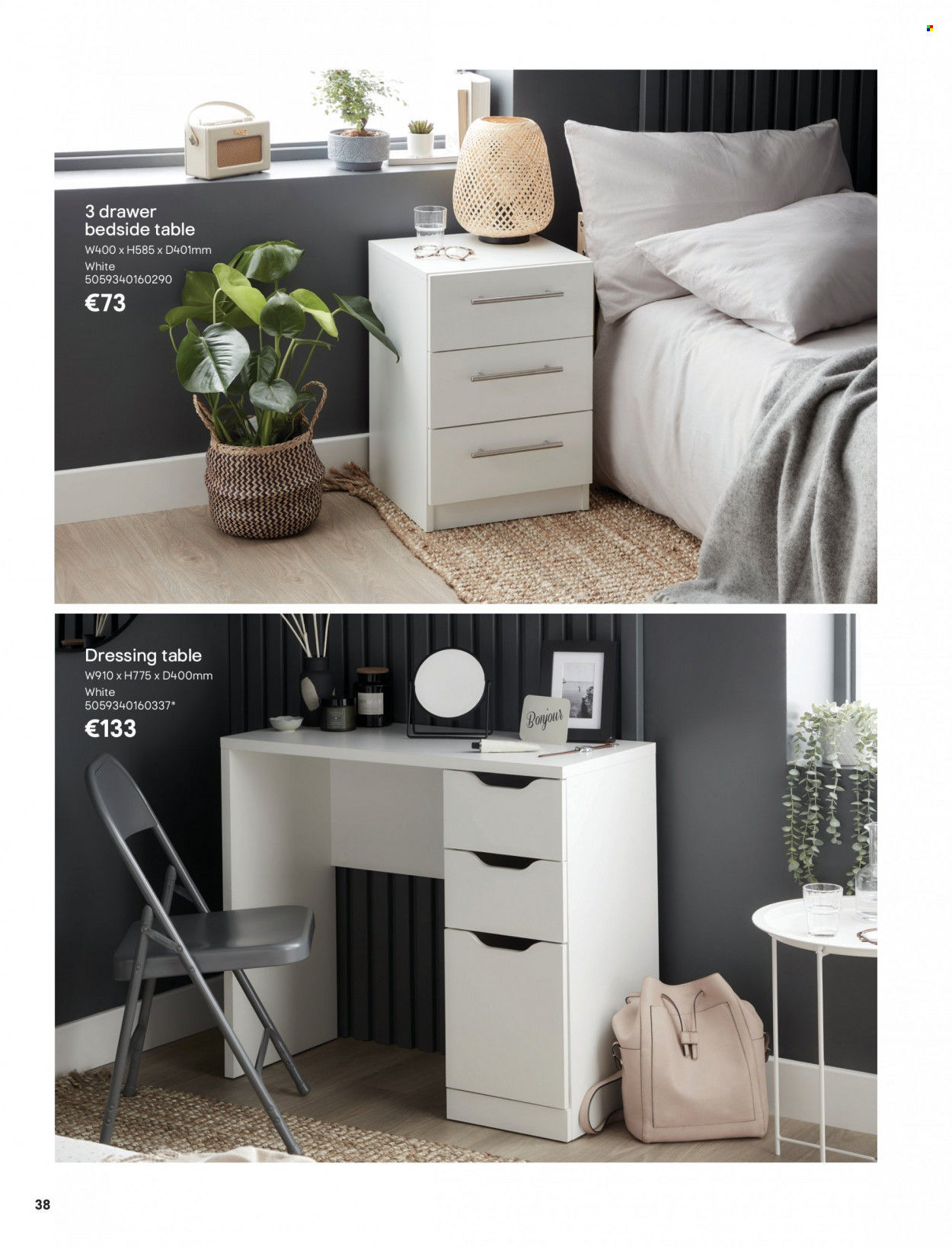 thumbnail - B&Q offer  - Sales products - table, bedside table, dressing table. Page 38.