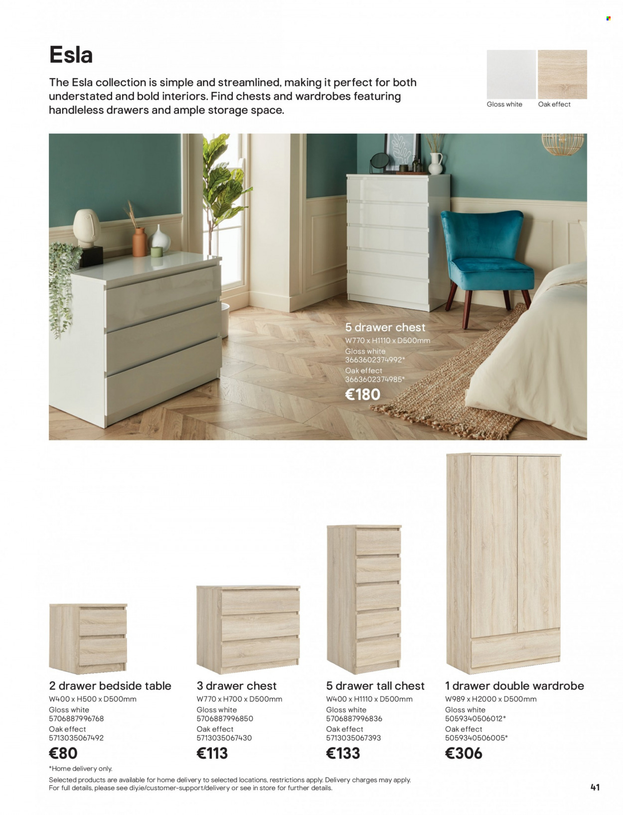 thumbnail - B&Q offer  - Sales products - table, wardrobes, wardrobe, bedside table. Page 41.