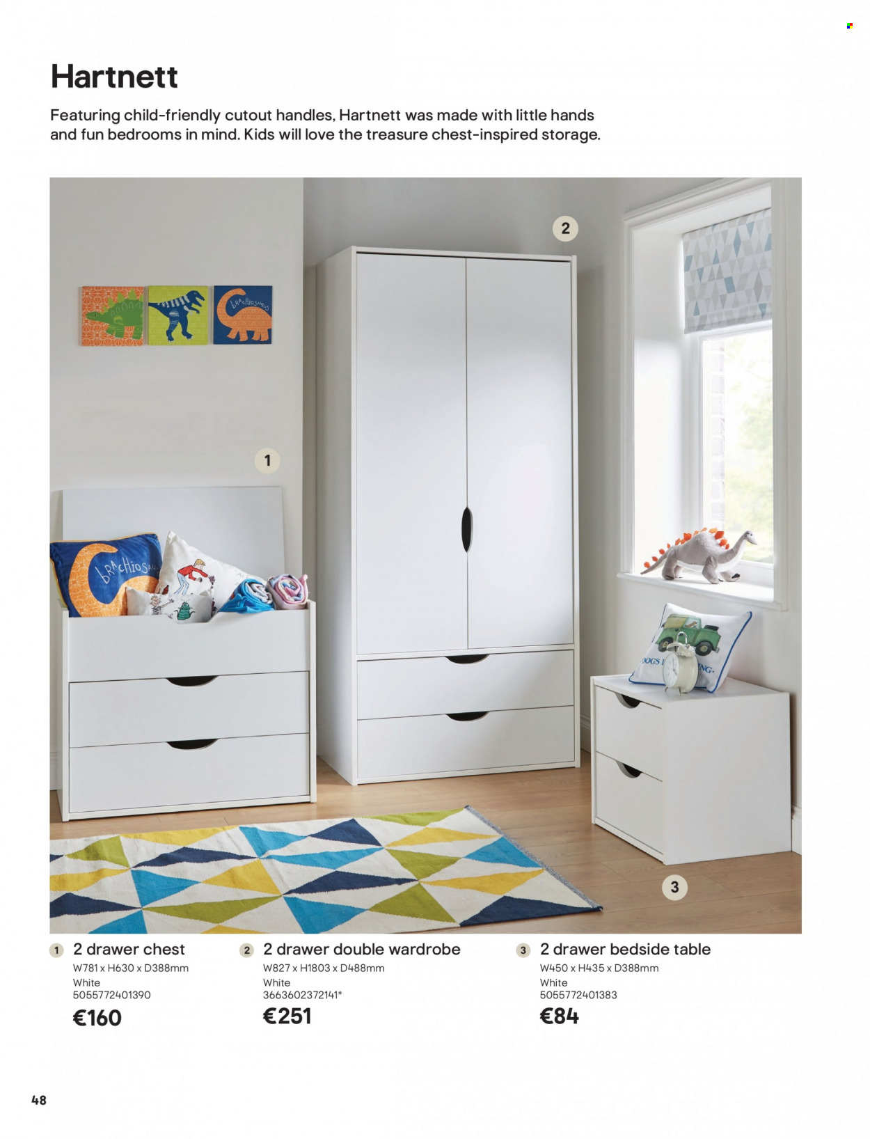 thumbnail - B&Q offer  - Sales products - table, wardrobe, bedside table. Page 48.