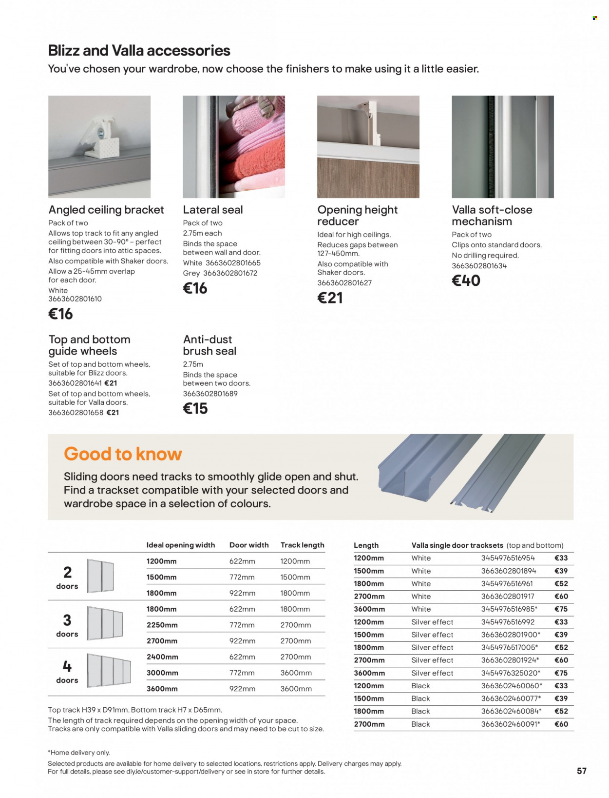 thumbnail - B&Q offer  - Sales products - wardrobe, sliding door, brush. Page 57.