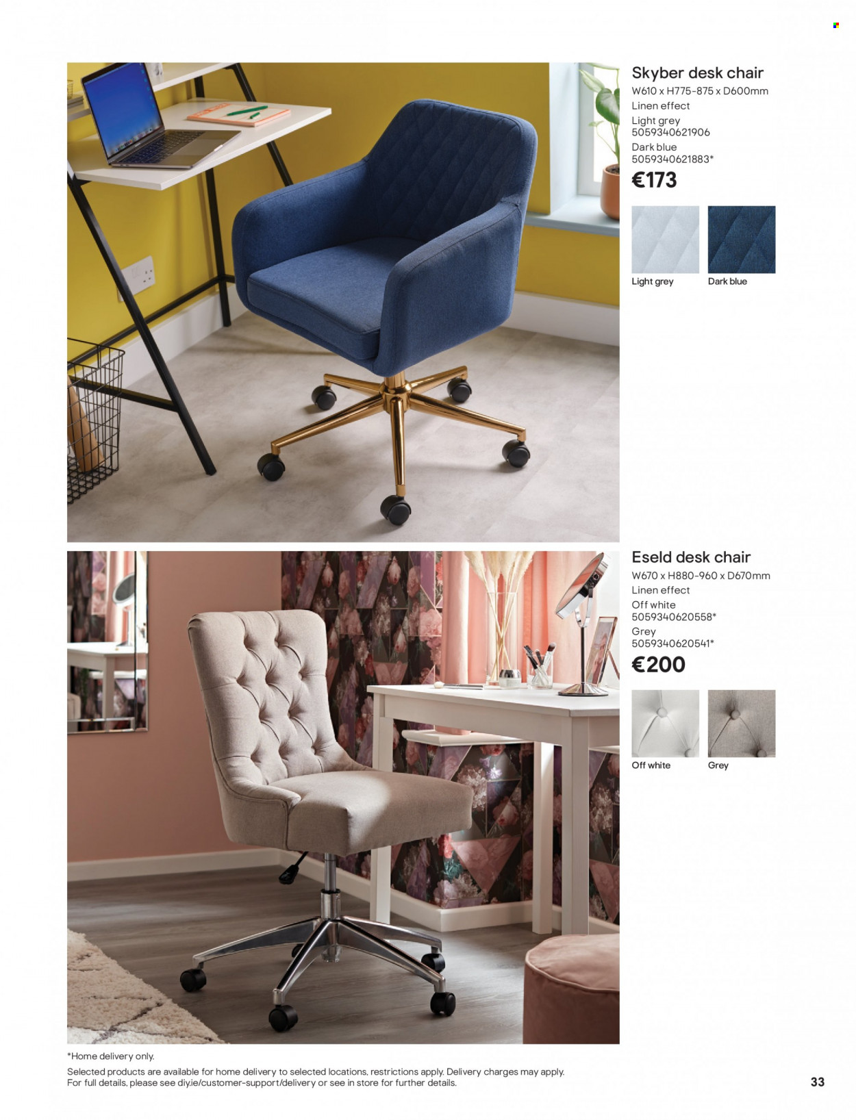 thumbnail - B&Q offer  - Sales products - chair, office chair, linens. Page 33.