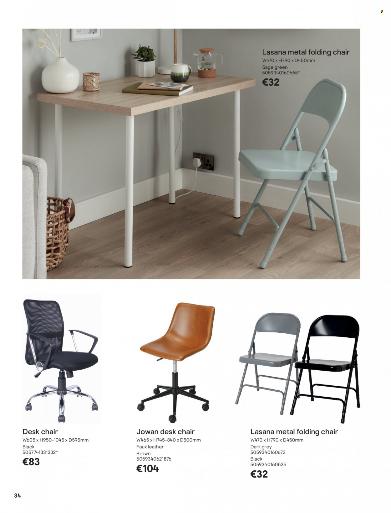 thumbnail - B&Q offer  - Sales products - chair, office chair, folding chair. Page 34.