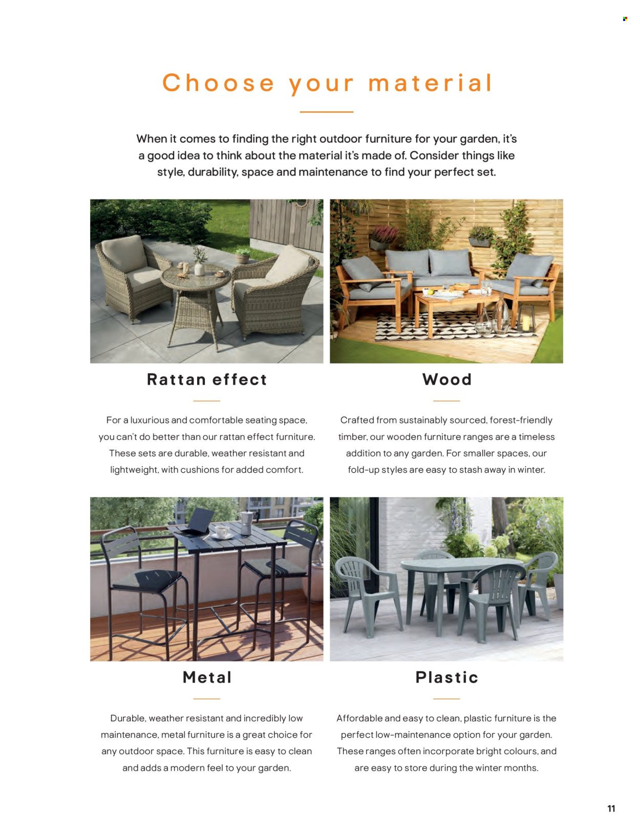 thumbnail - B&Q offer  - Sales products - outdoor furniture. Page 11.