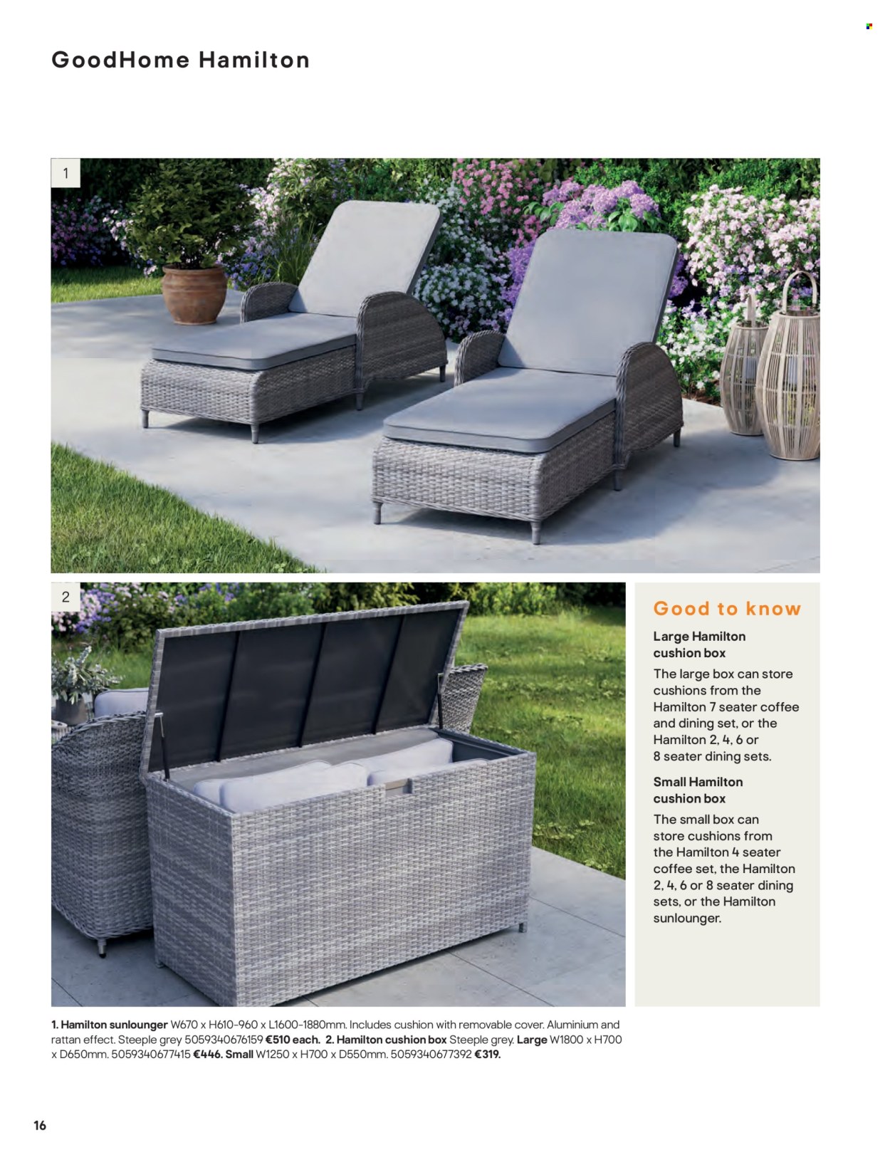 thumbnail - B&Q offer  - Sales products - dining set, lounger. Page 16.
