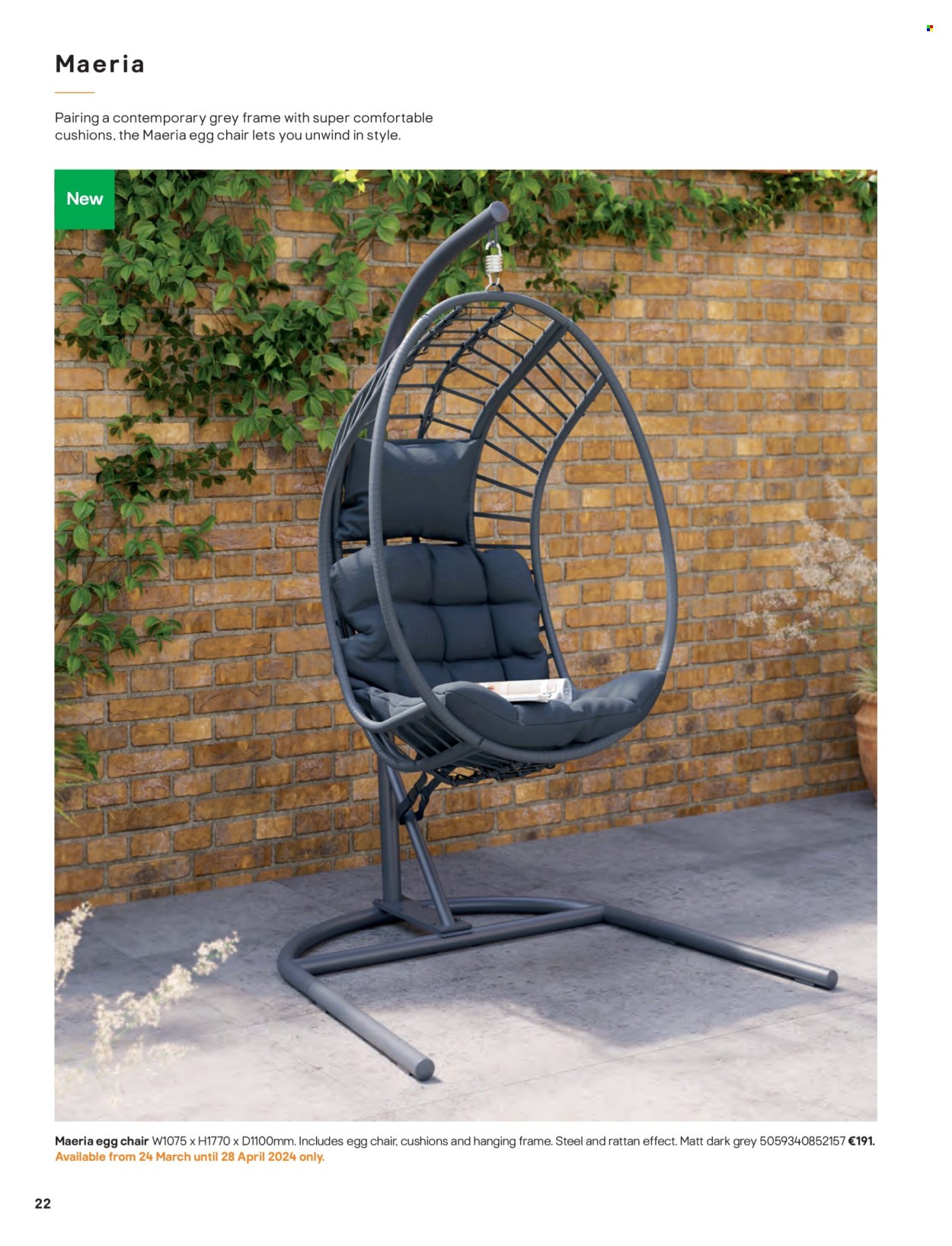 thumbnail - B&Q offer  - Sales products - chair, cushion. Page 22.