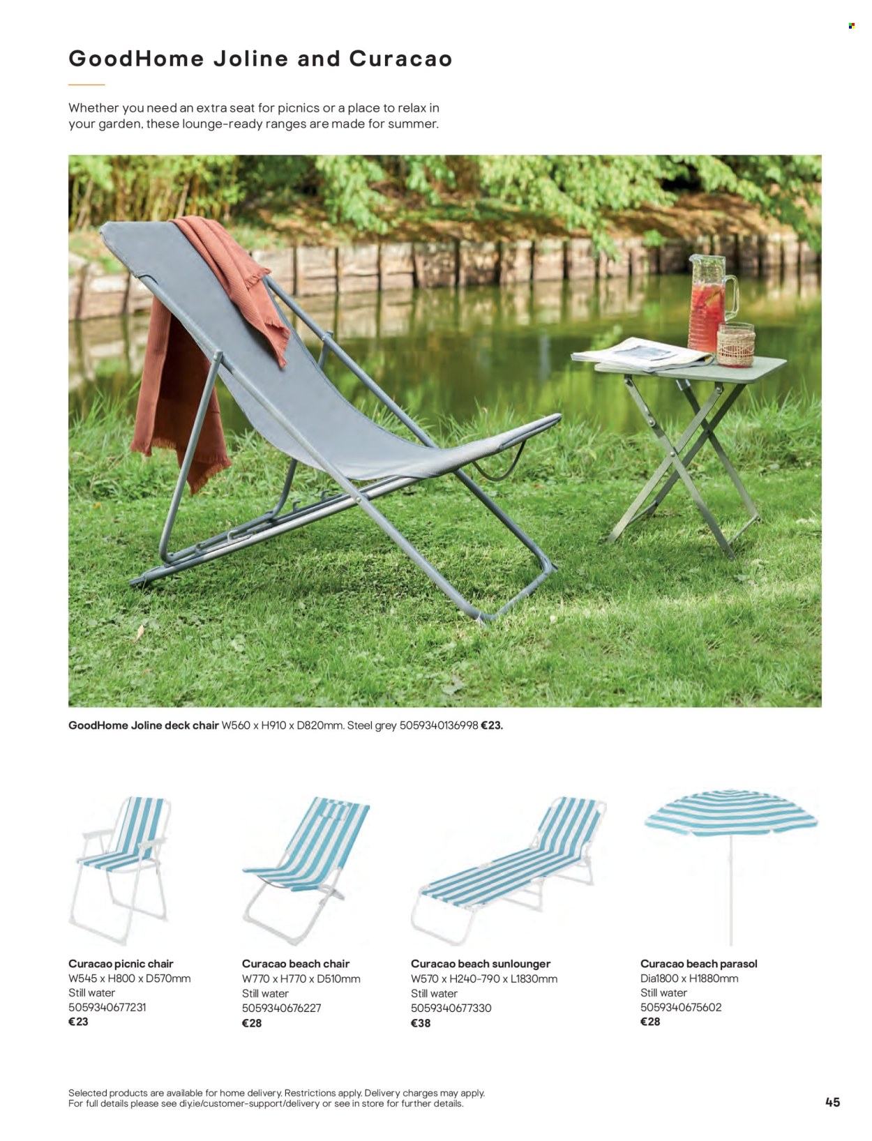 thumbnail - B&Q offer  - Sales products - chair, lounge, beach chair, lounger. Page 45.