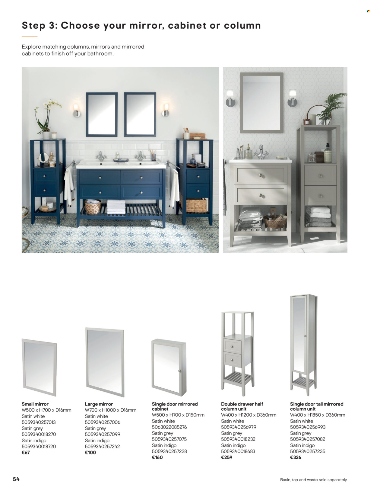 thumbnail - B&Q offer  - Sales products - cabinet, mirror. Page 54.