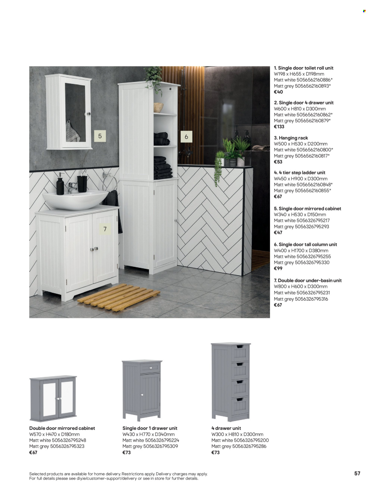 thumbnail - B&Q offer  - Sales products - cabinet, drawer base, cabinet with drawers. Page 57.